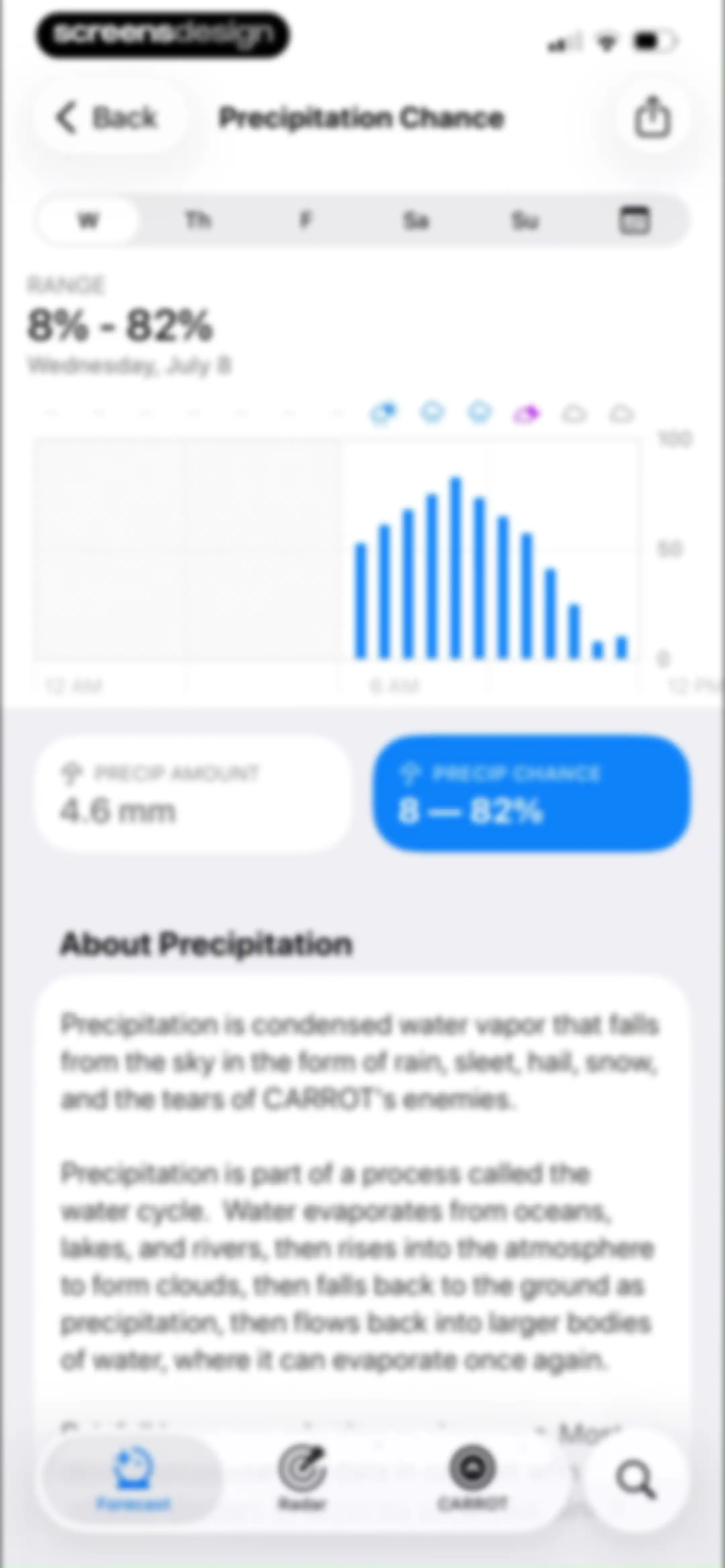 CARROT Weather: Alerts & Radar screen 27