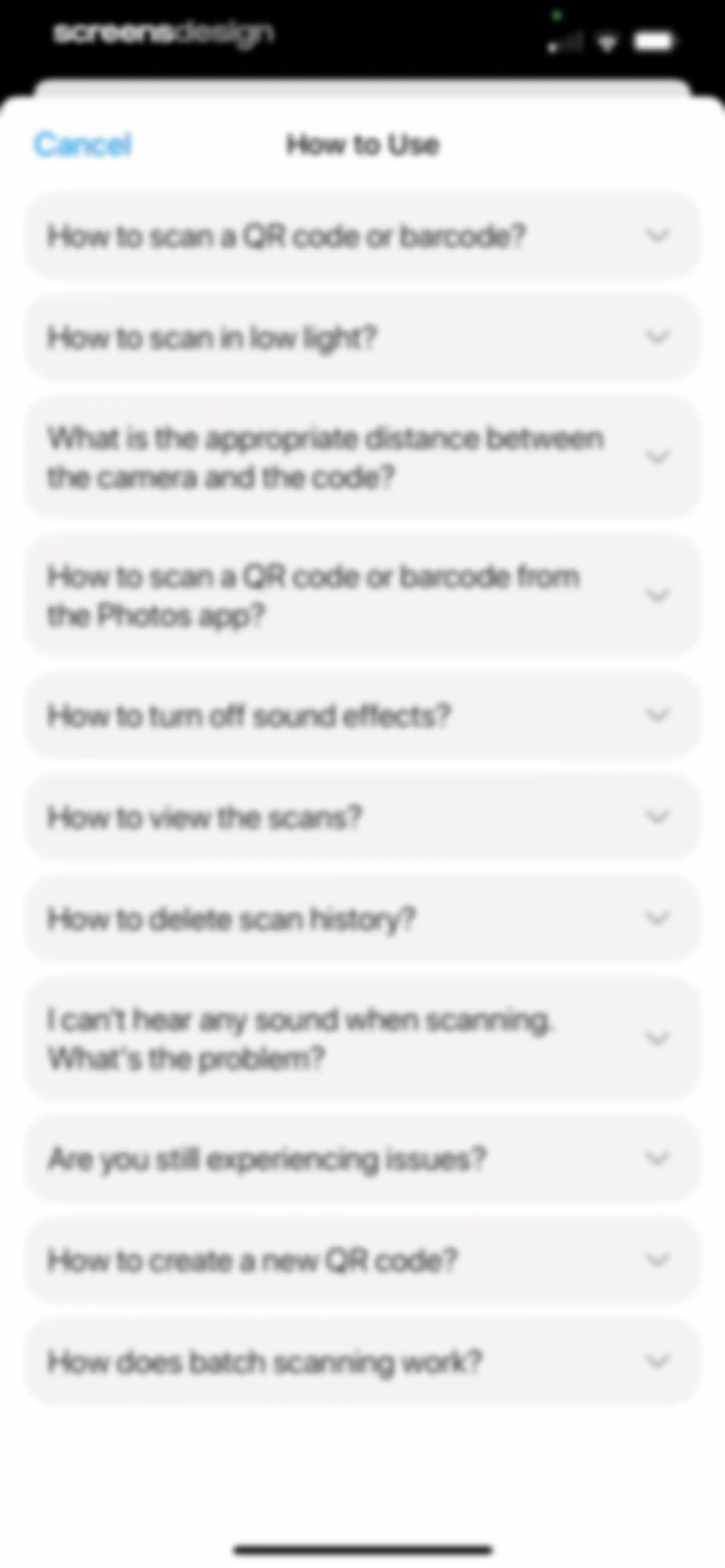 QR Code Reader, Scan Barcode screen 73