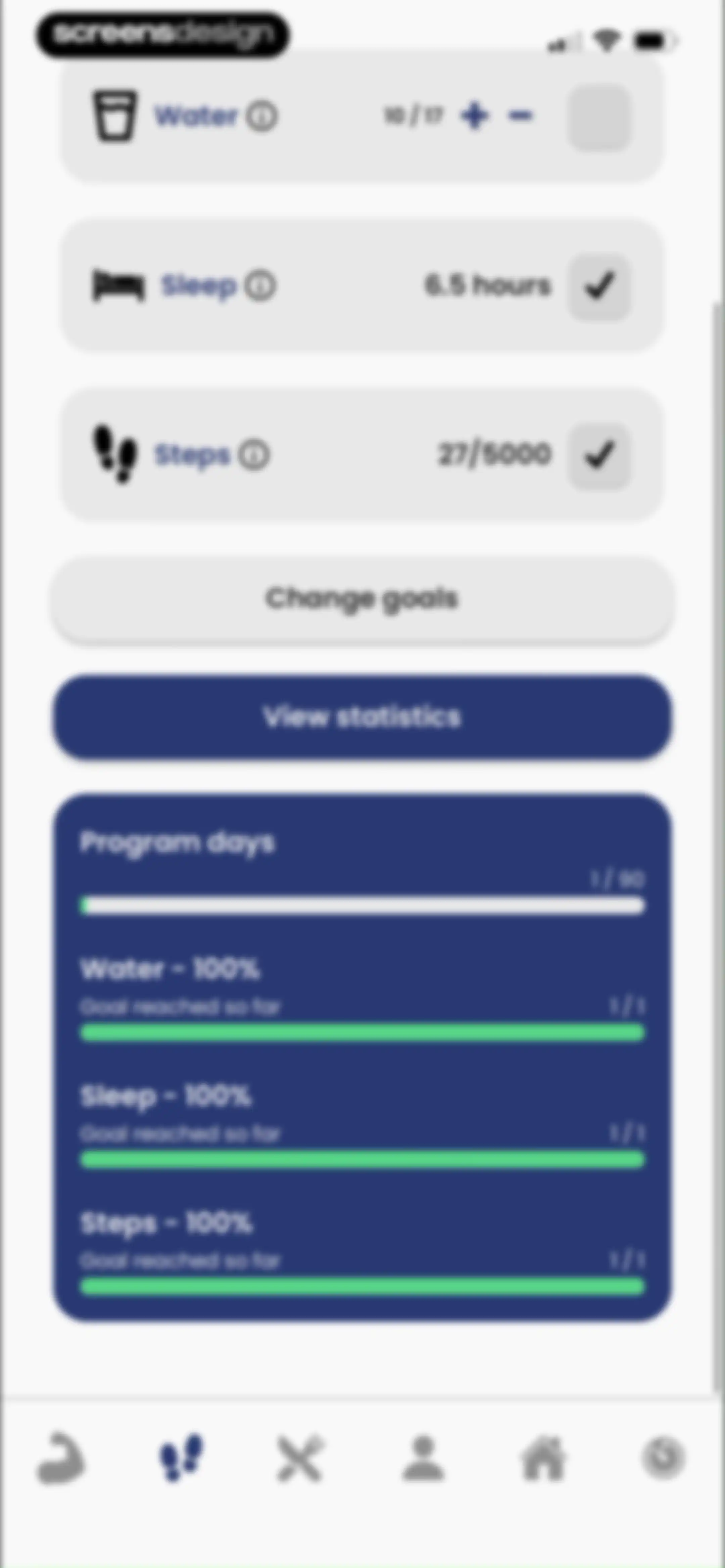 90 Day Challenge screen 72
