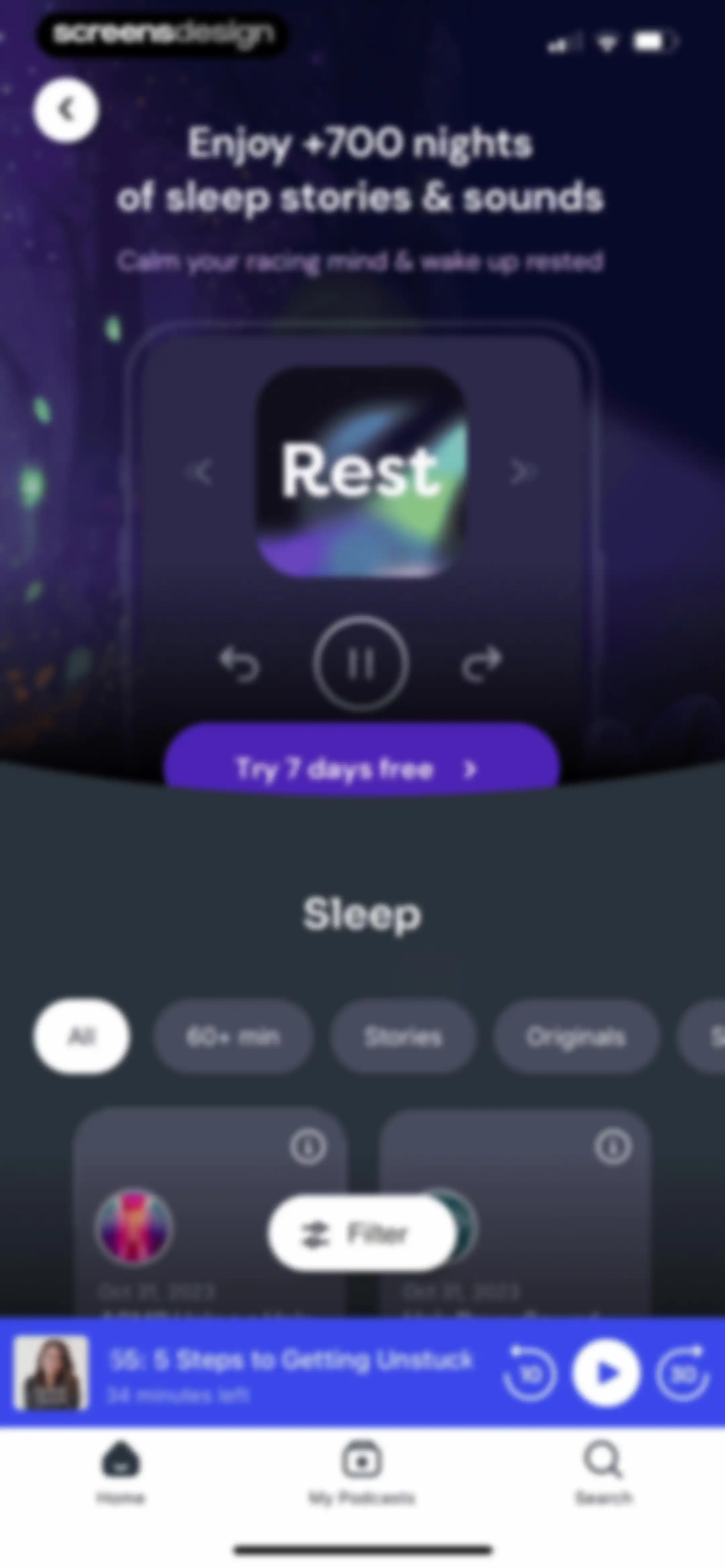Podcast App screen 54