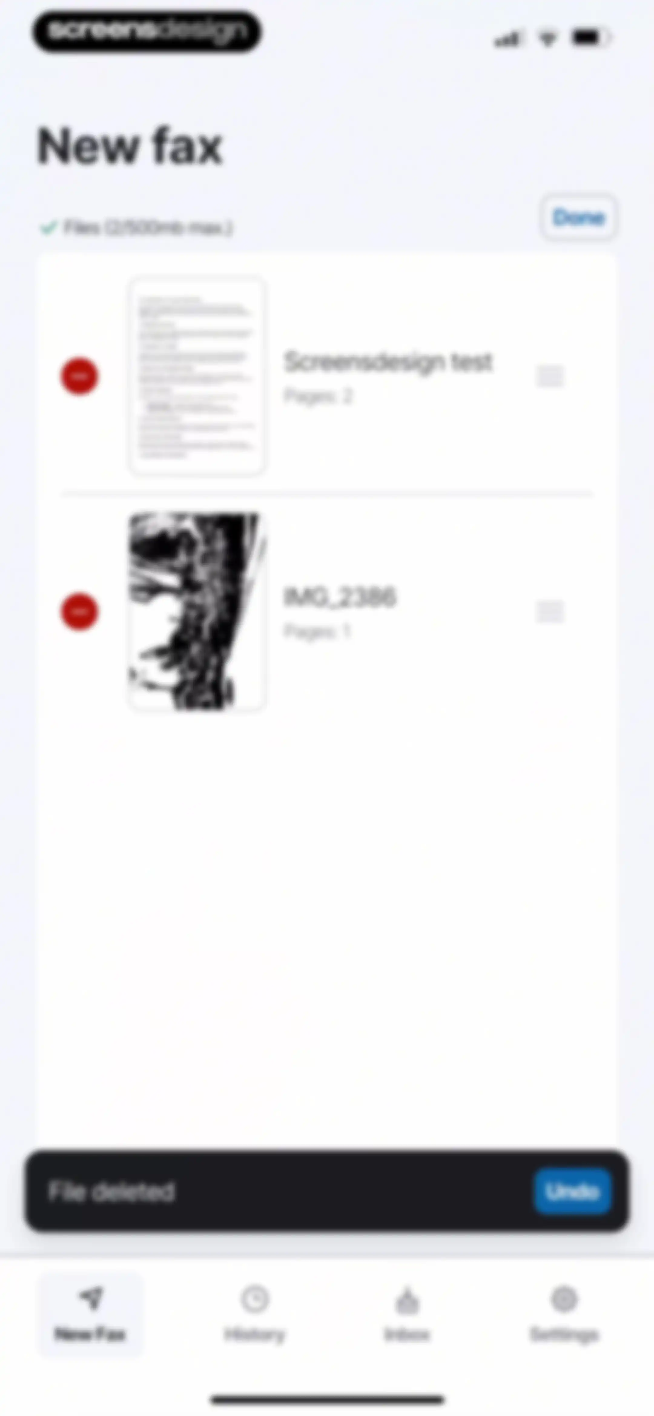FAX from iPhone・Send doc・Faxer screen 20
