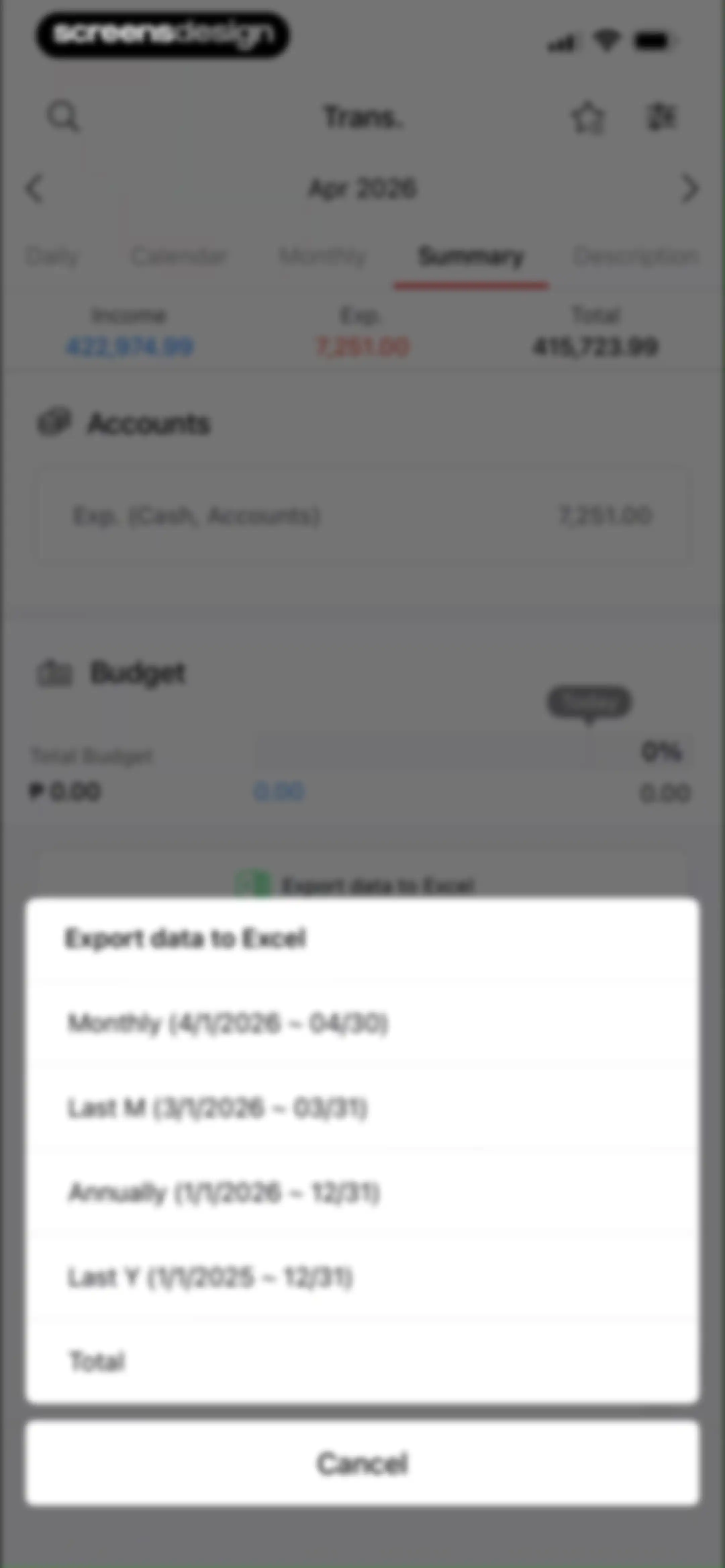 Money Manager Expense & Budget screen 32