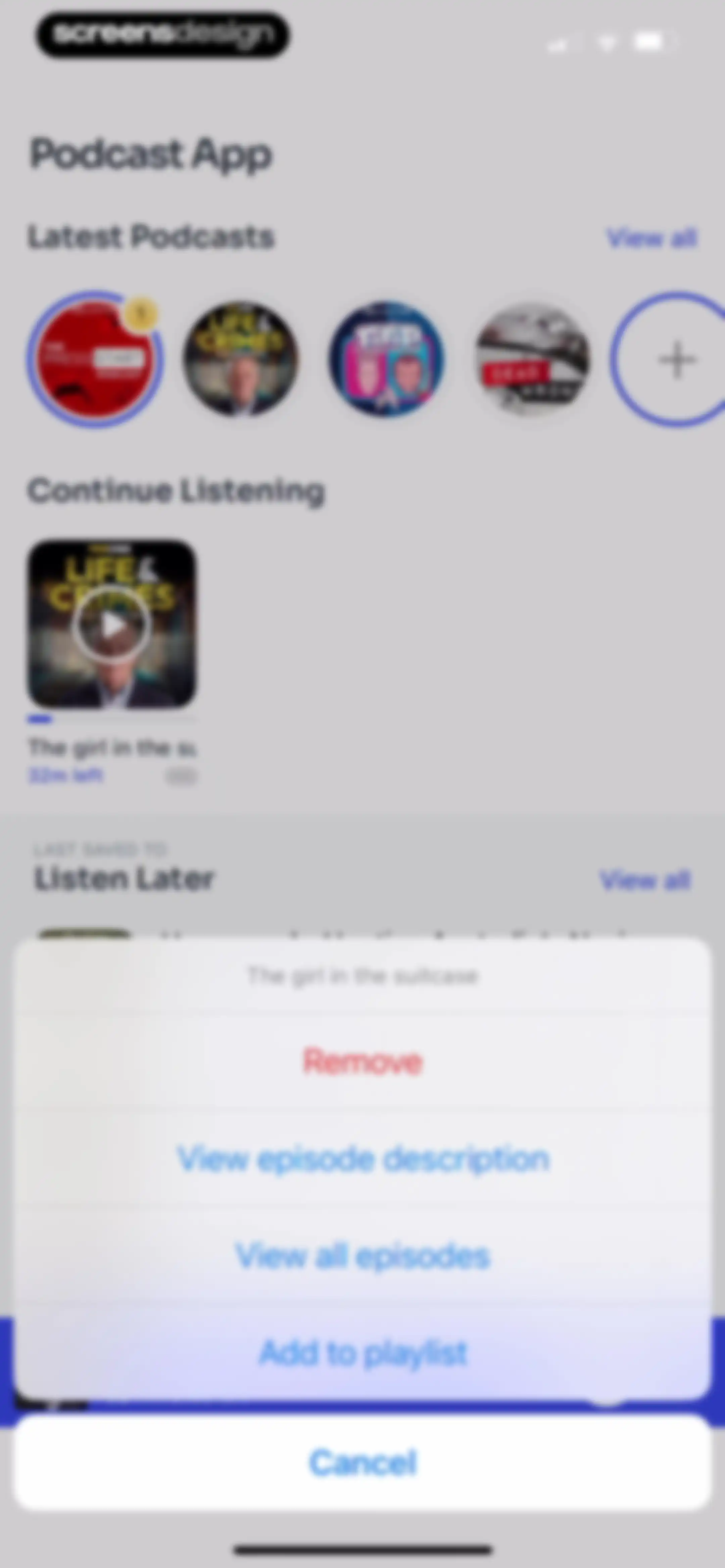 Podcast App screen 44