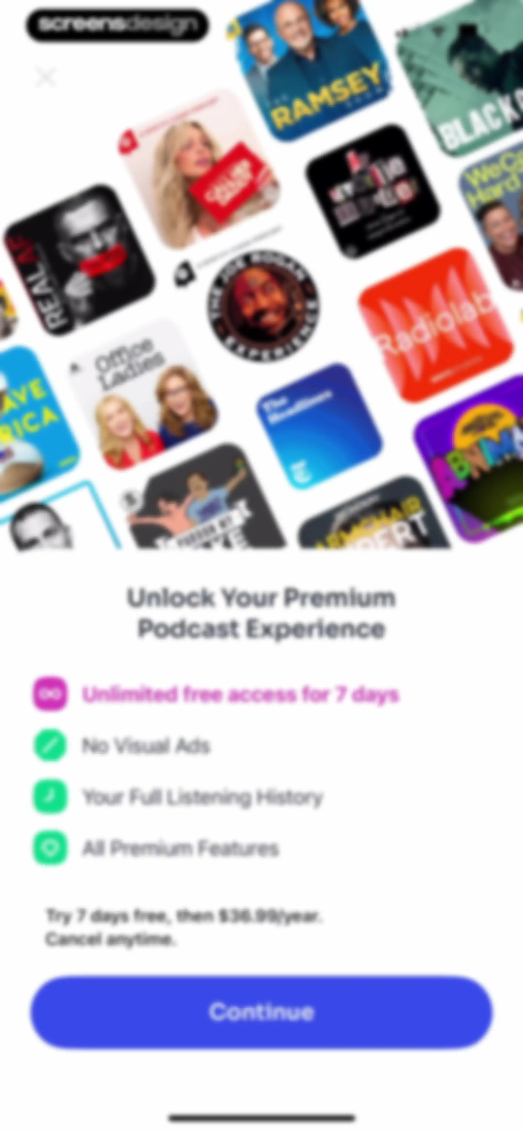 Podcast App screen 3
