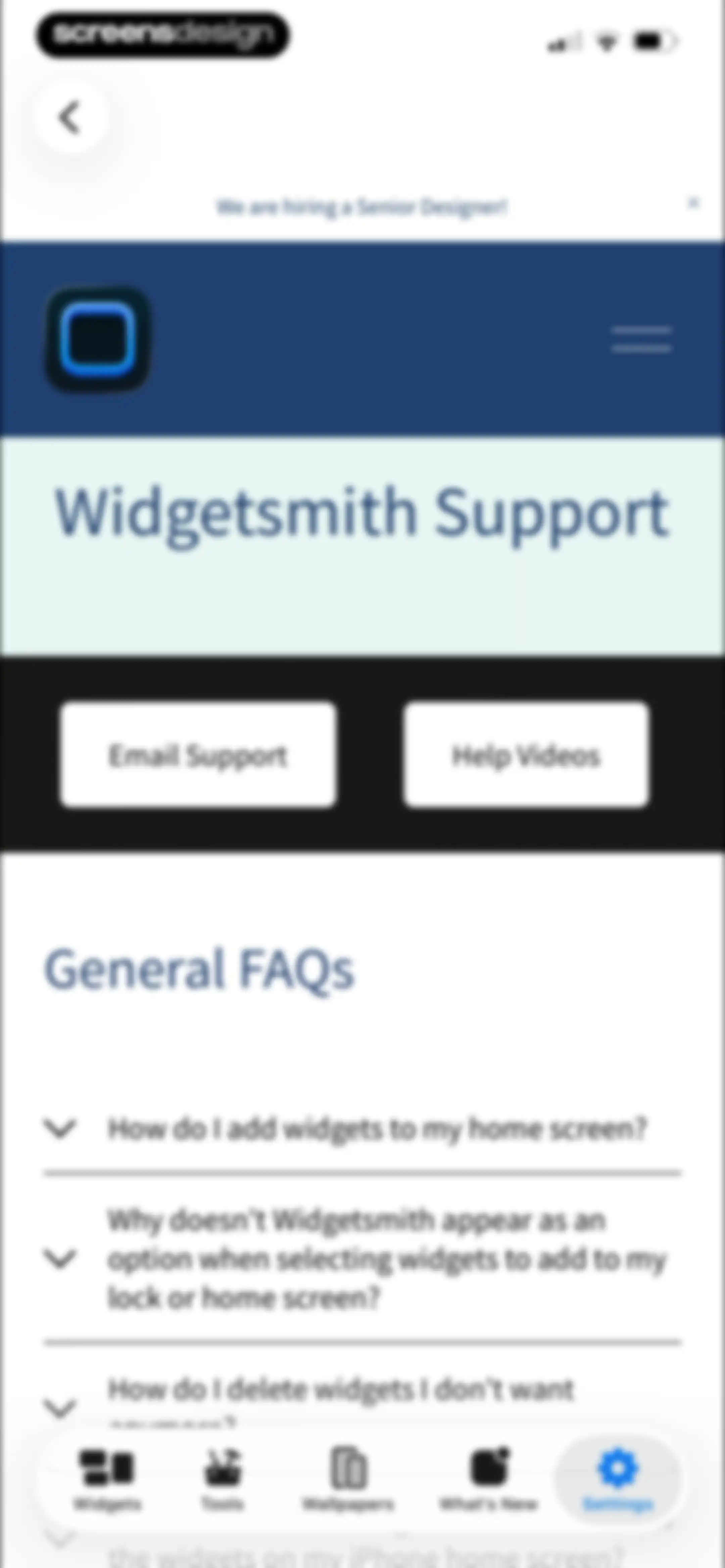 Widgetsmith screen 132
