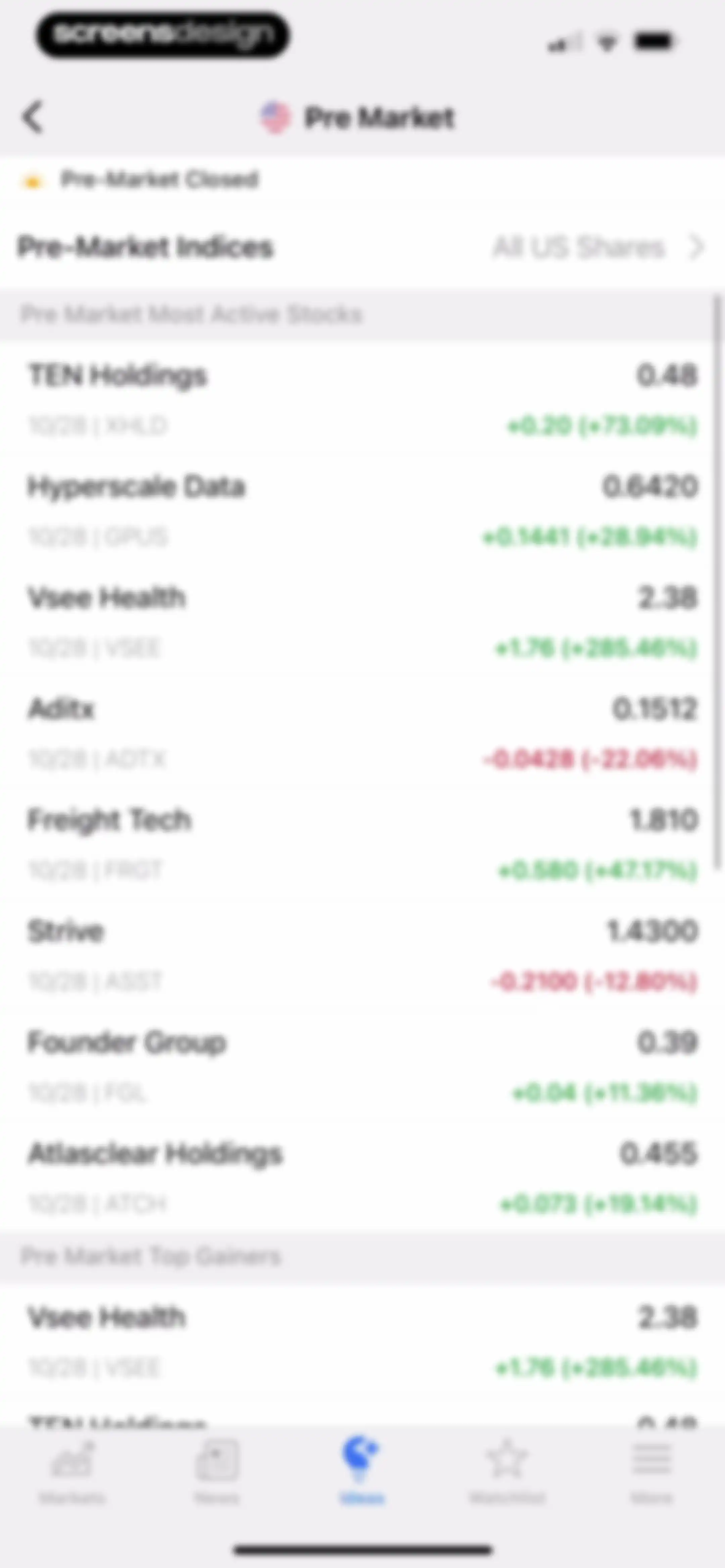 Investing.com: Stock Market screen 112