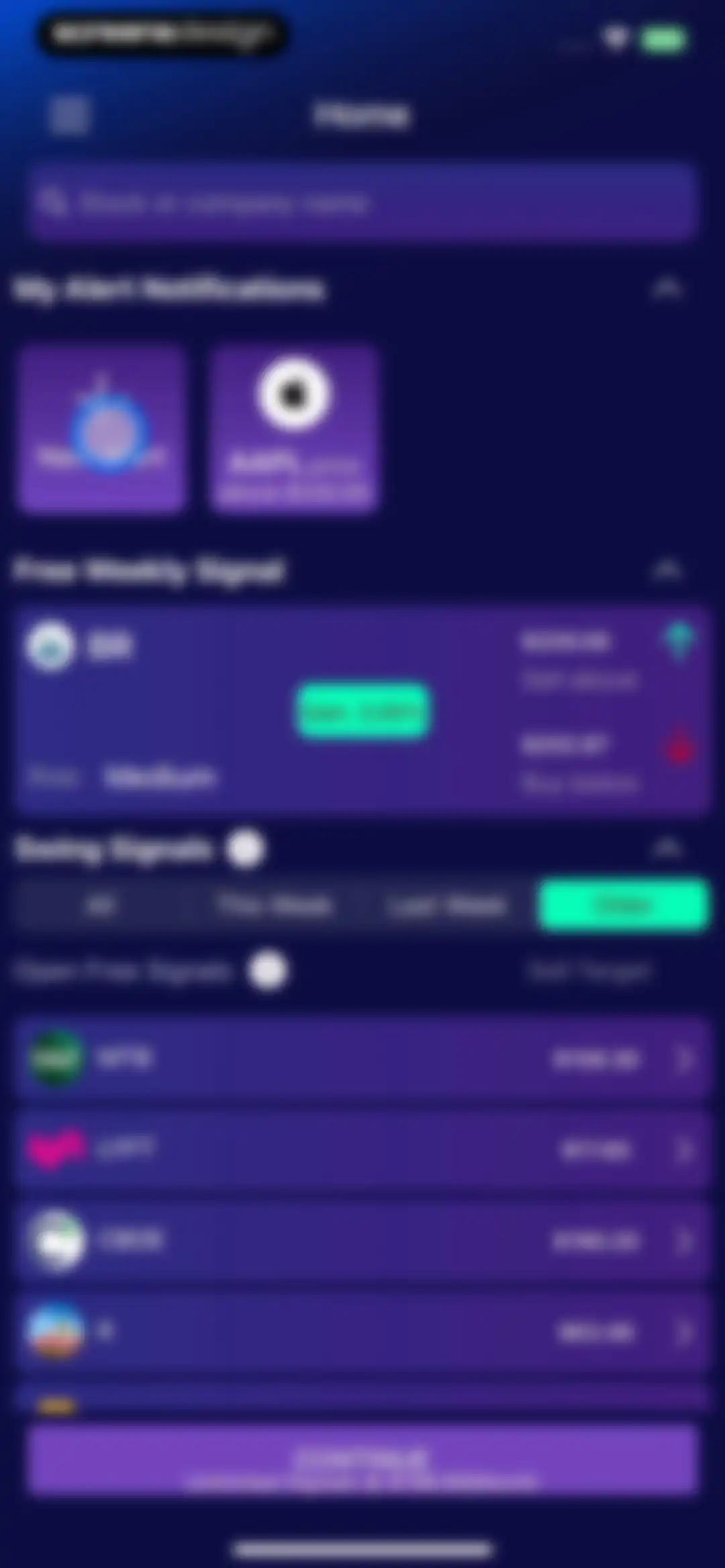 Stocks Alerter screen 25