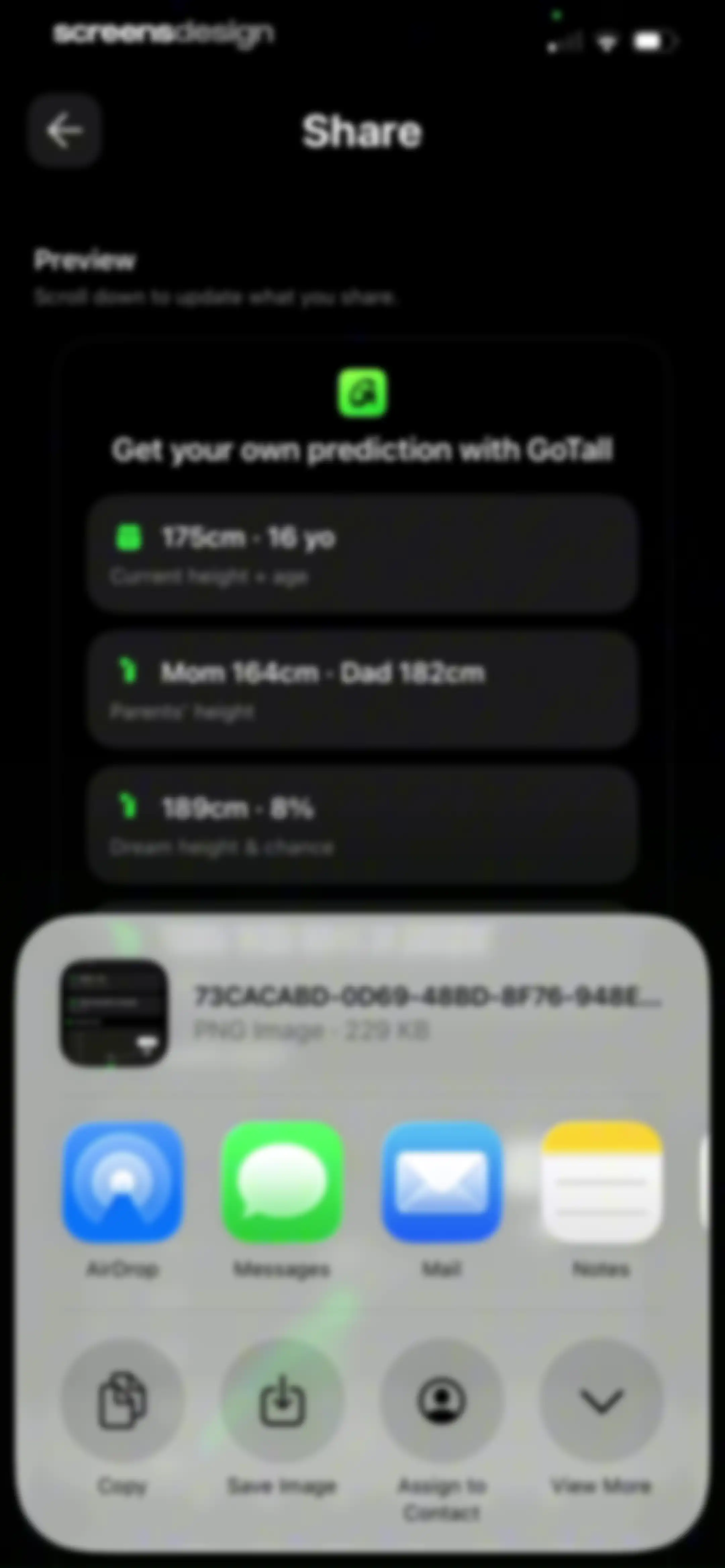 GoTall - Height Predictor screen 139