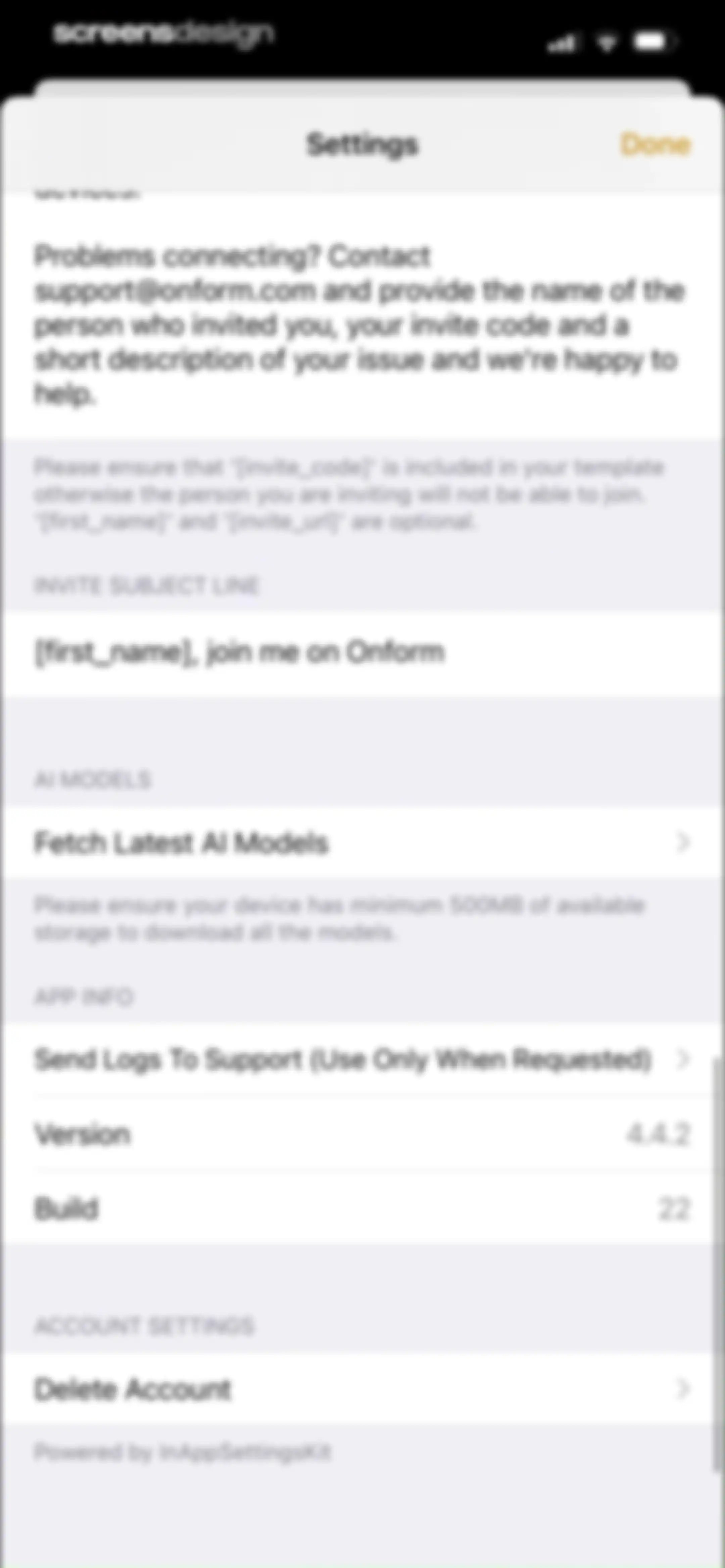 Onform: Video Analysis App screen 122
