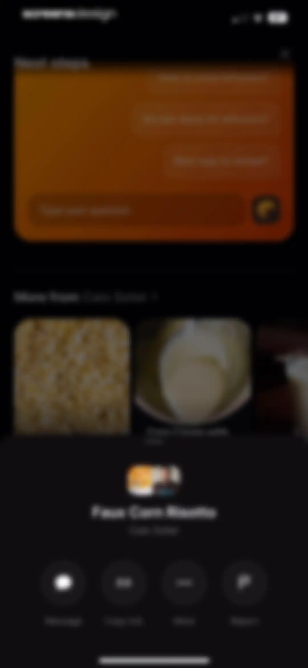 CREME: Create Memorable Meals screen 23