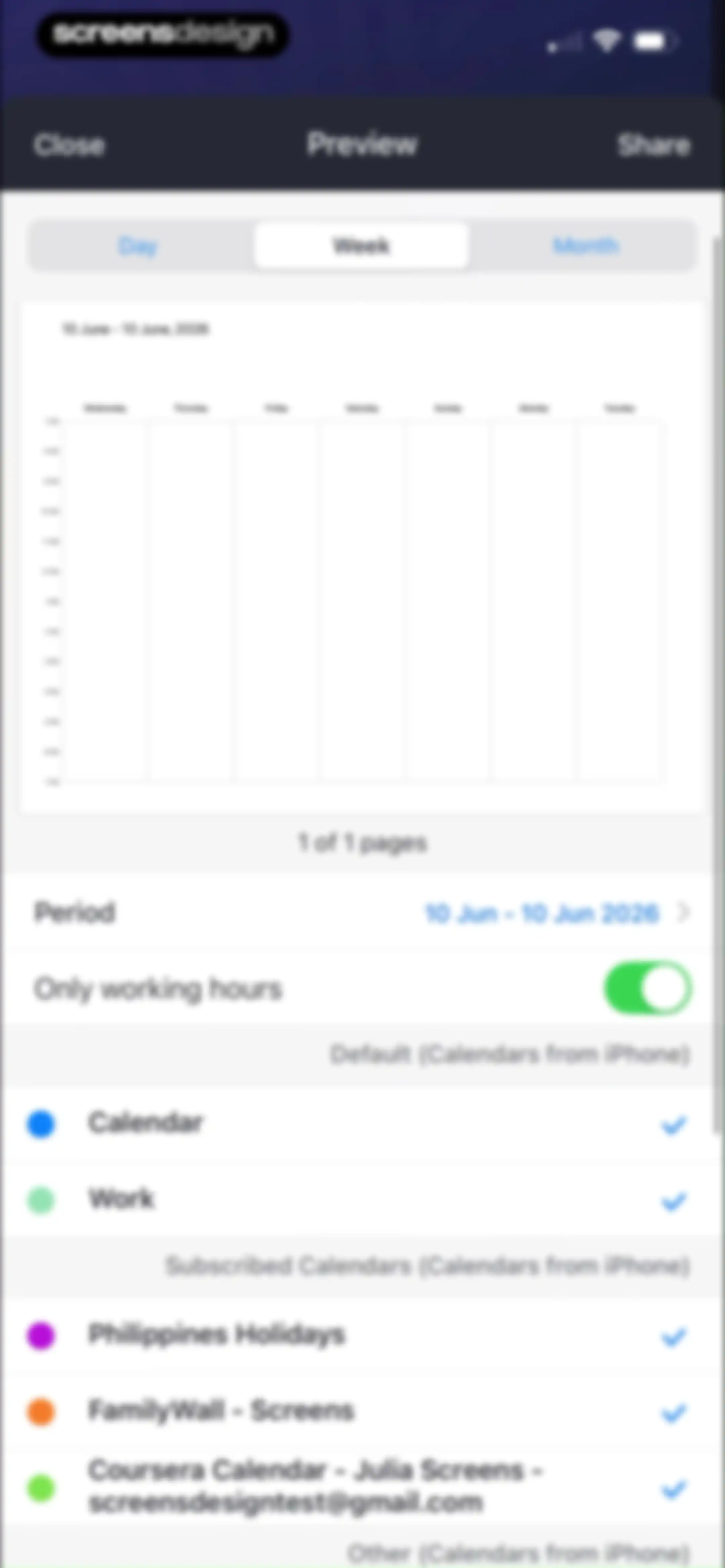 Calendars: Schedule Planner screen 98