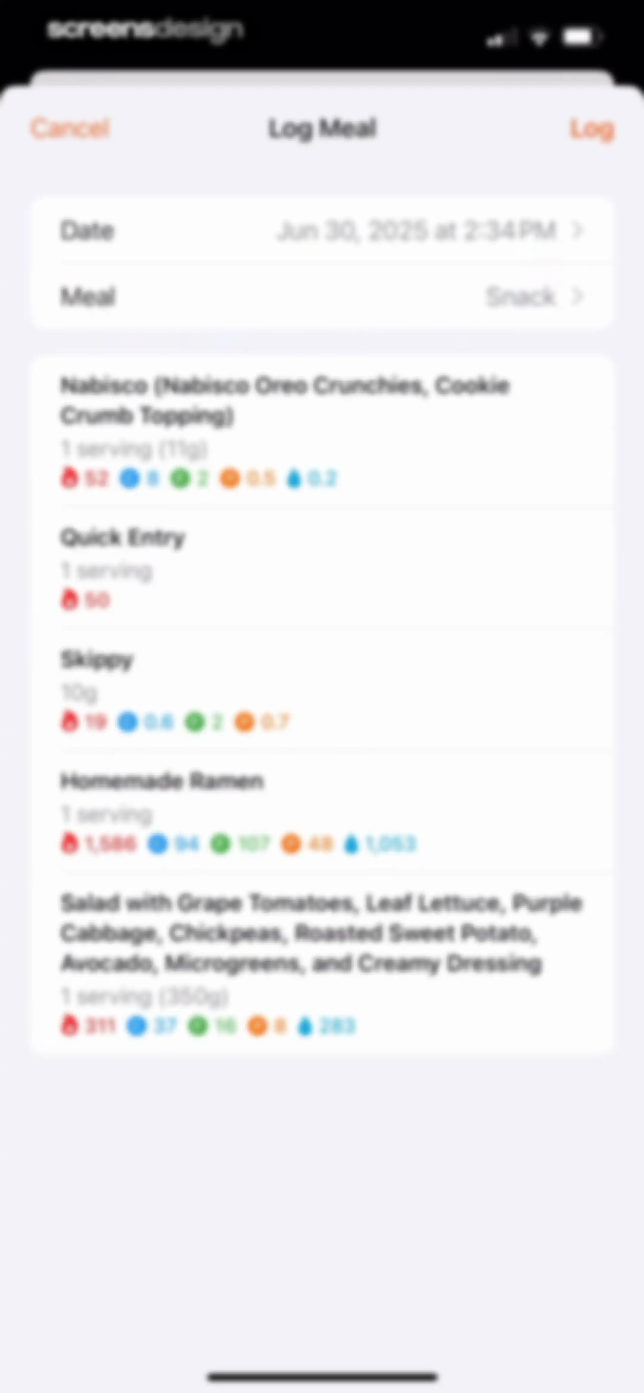 Nutrition Tracker: Foodnoms screen 143
