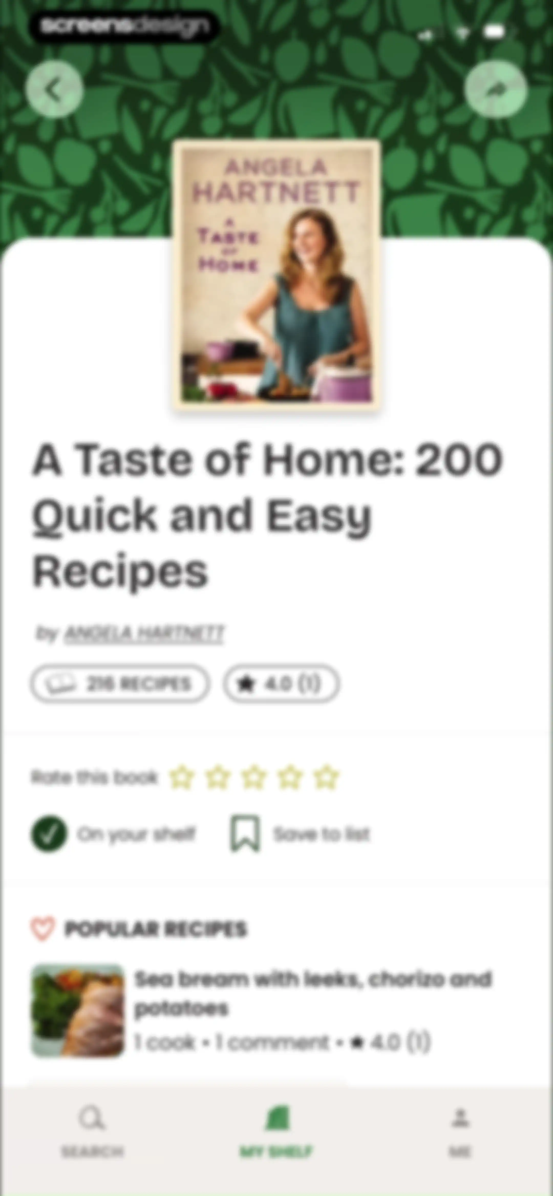 CookShelf: Search Cookbooks screen 42