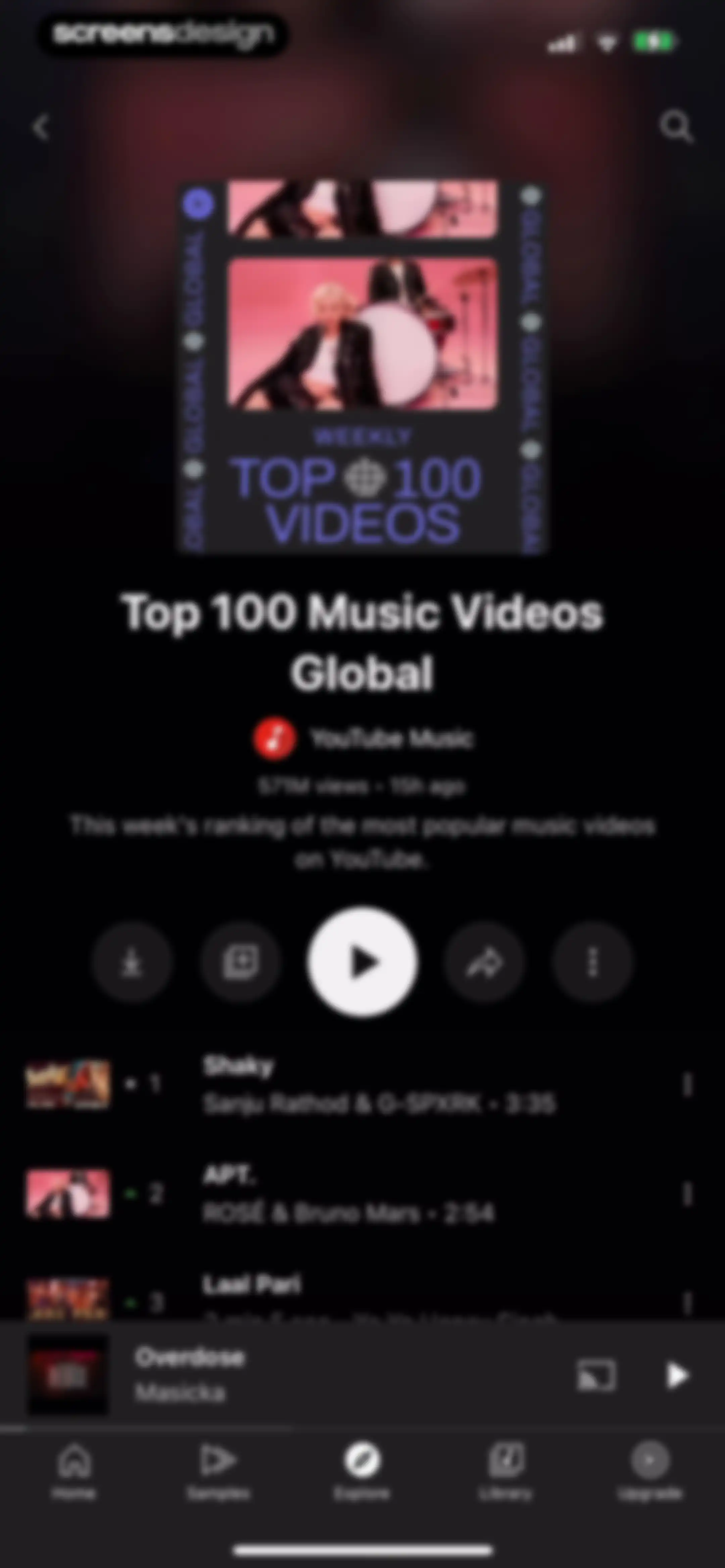 YouTube Music screen 113