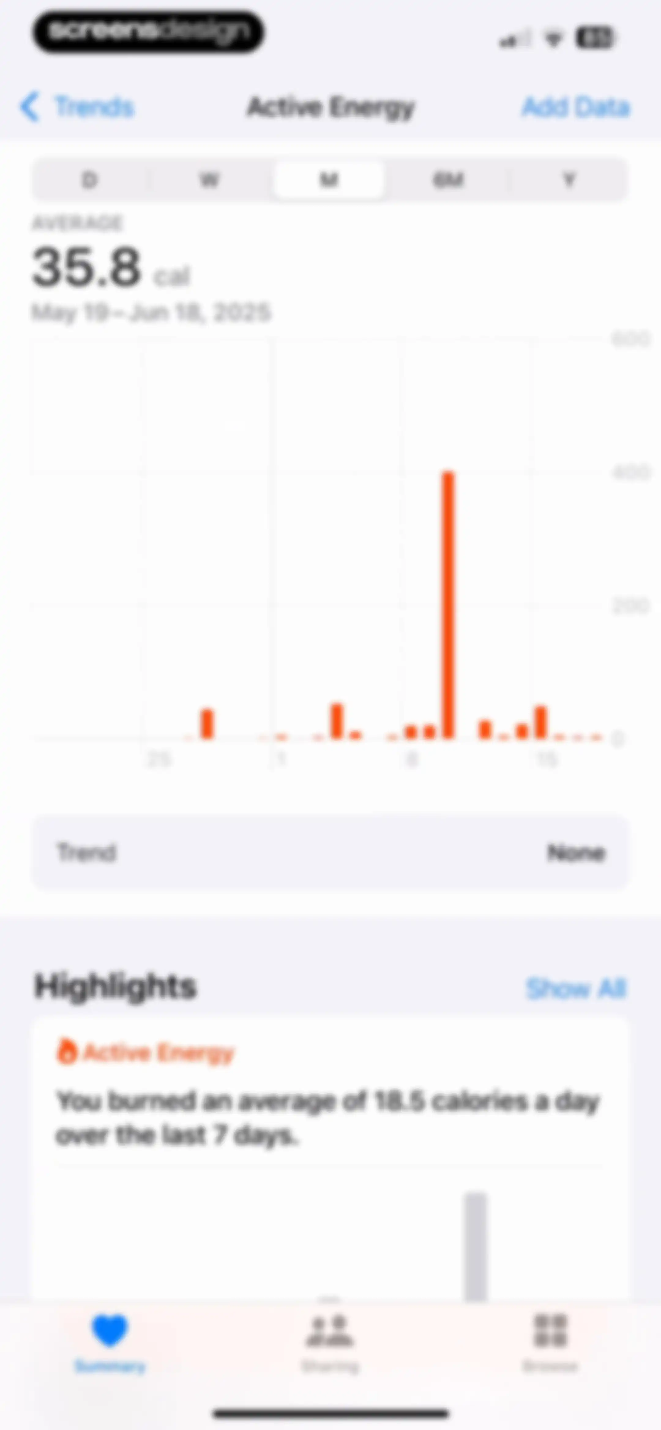 Apple Health screen 71