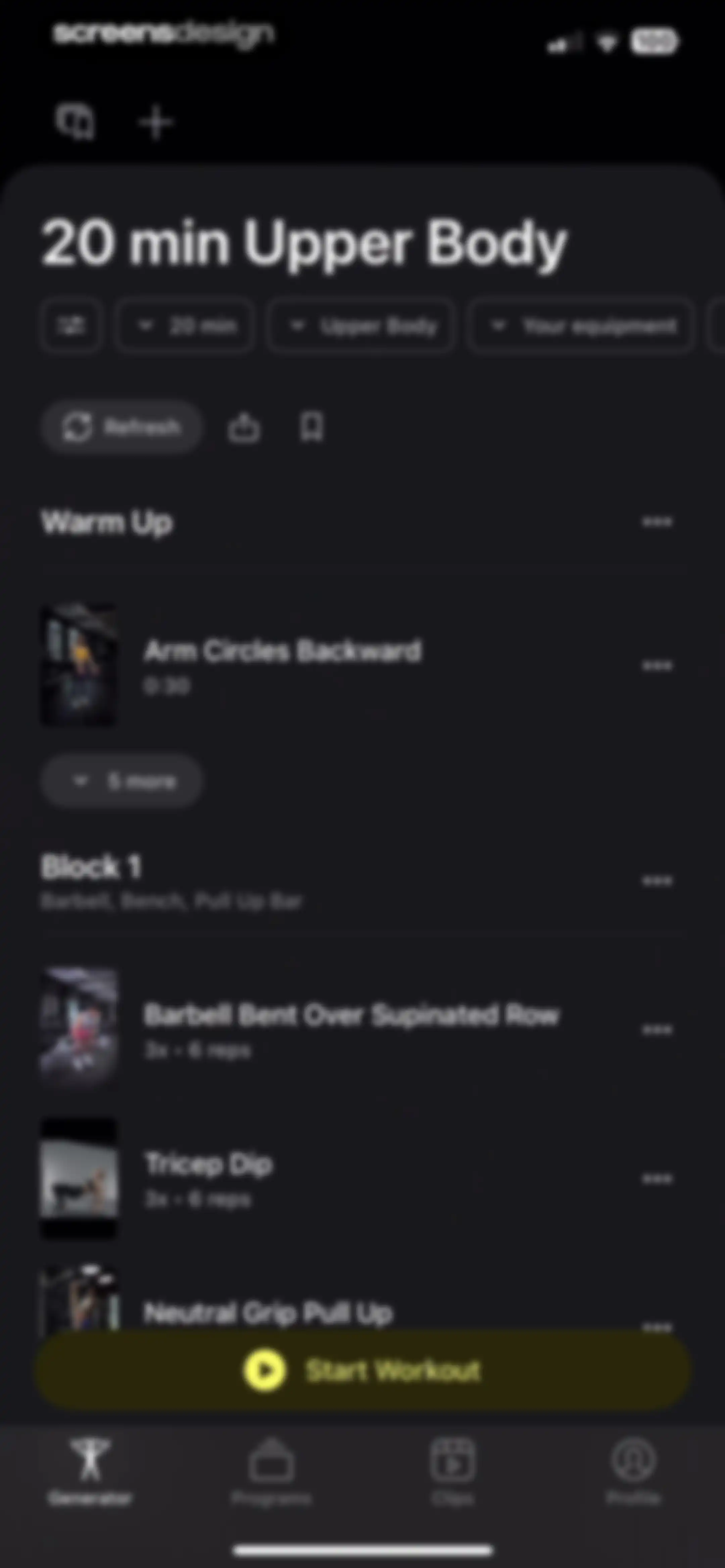 Peloton Strength+ screen 90