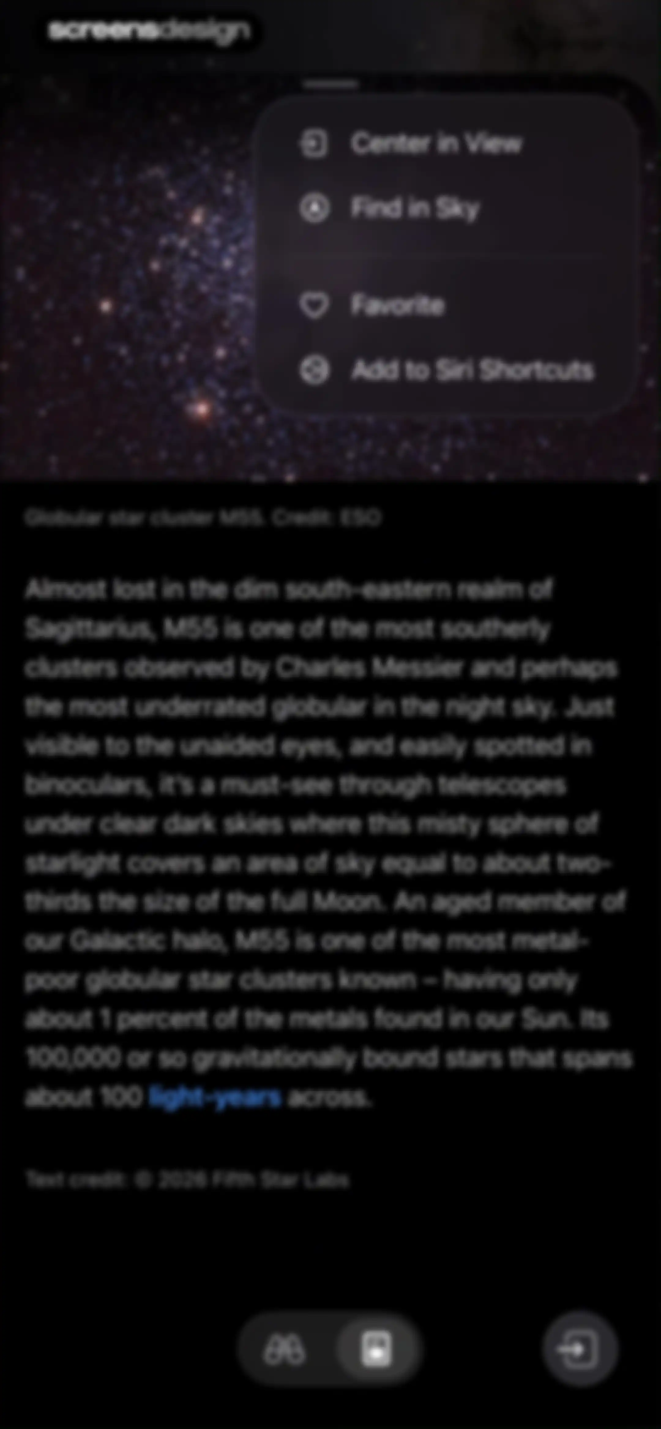 Sky Guide screen 35