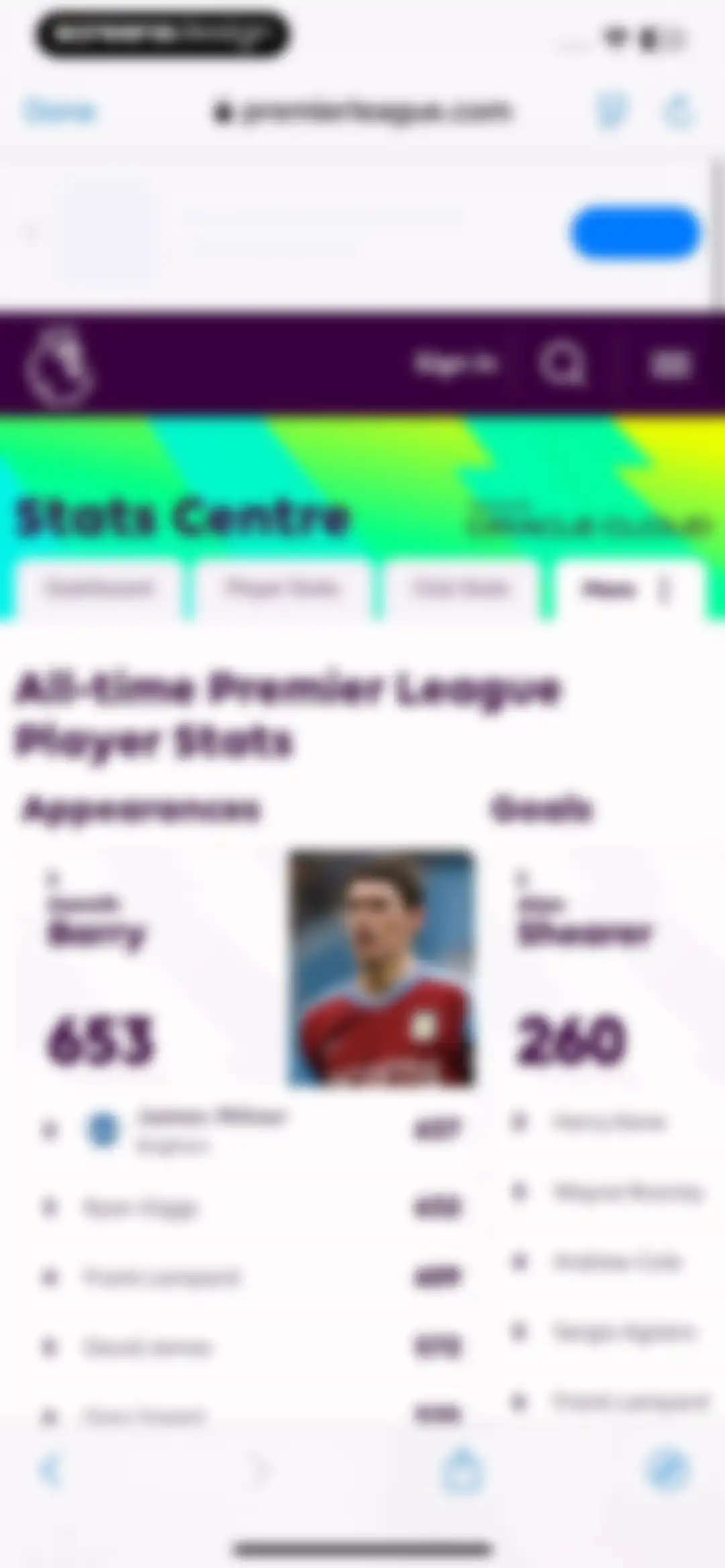 Premier League - Scores, News screen 110