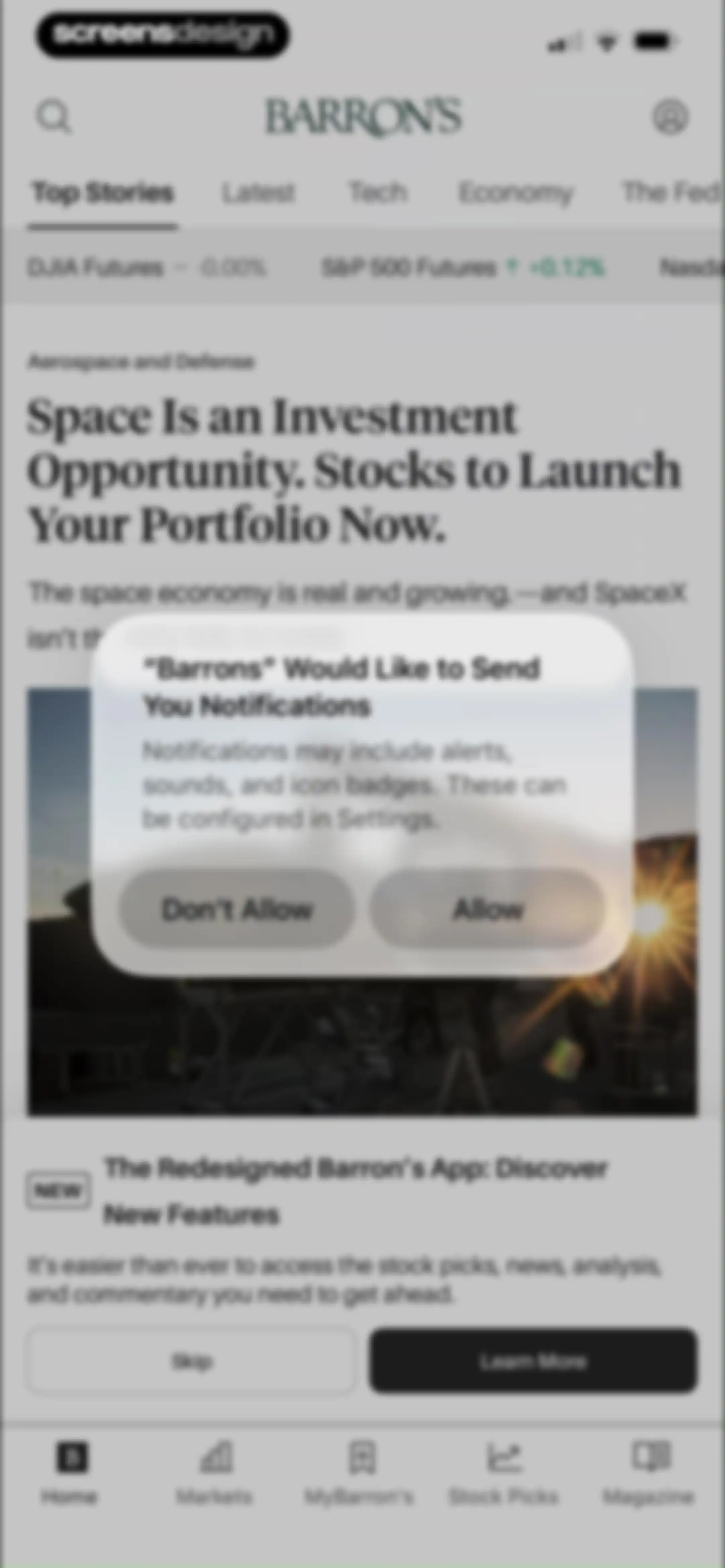 Barron’s - Investing Insights screen 3