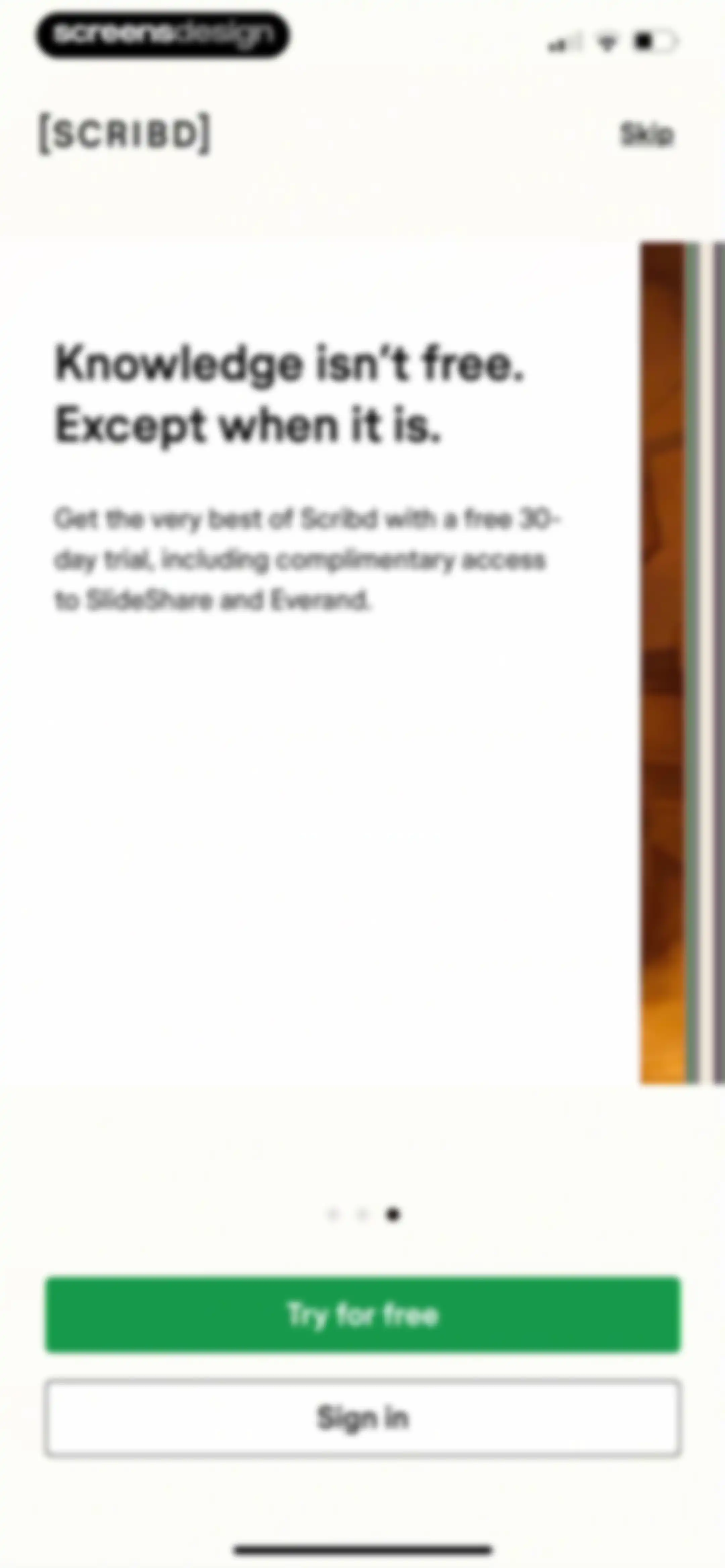 Scribd: 170M+ documents screen 4