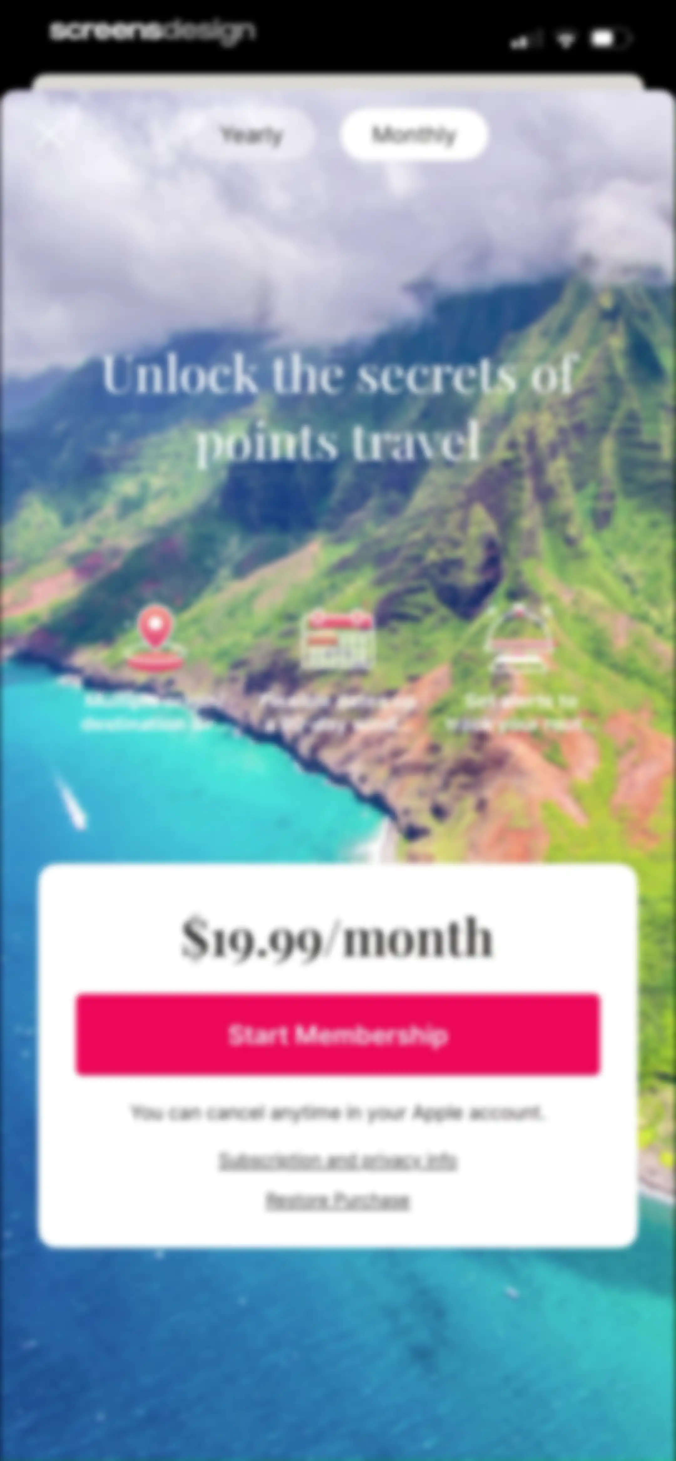 Roame - Award Travel screen 9