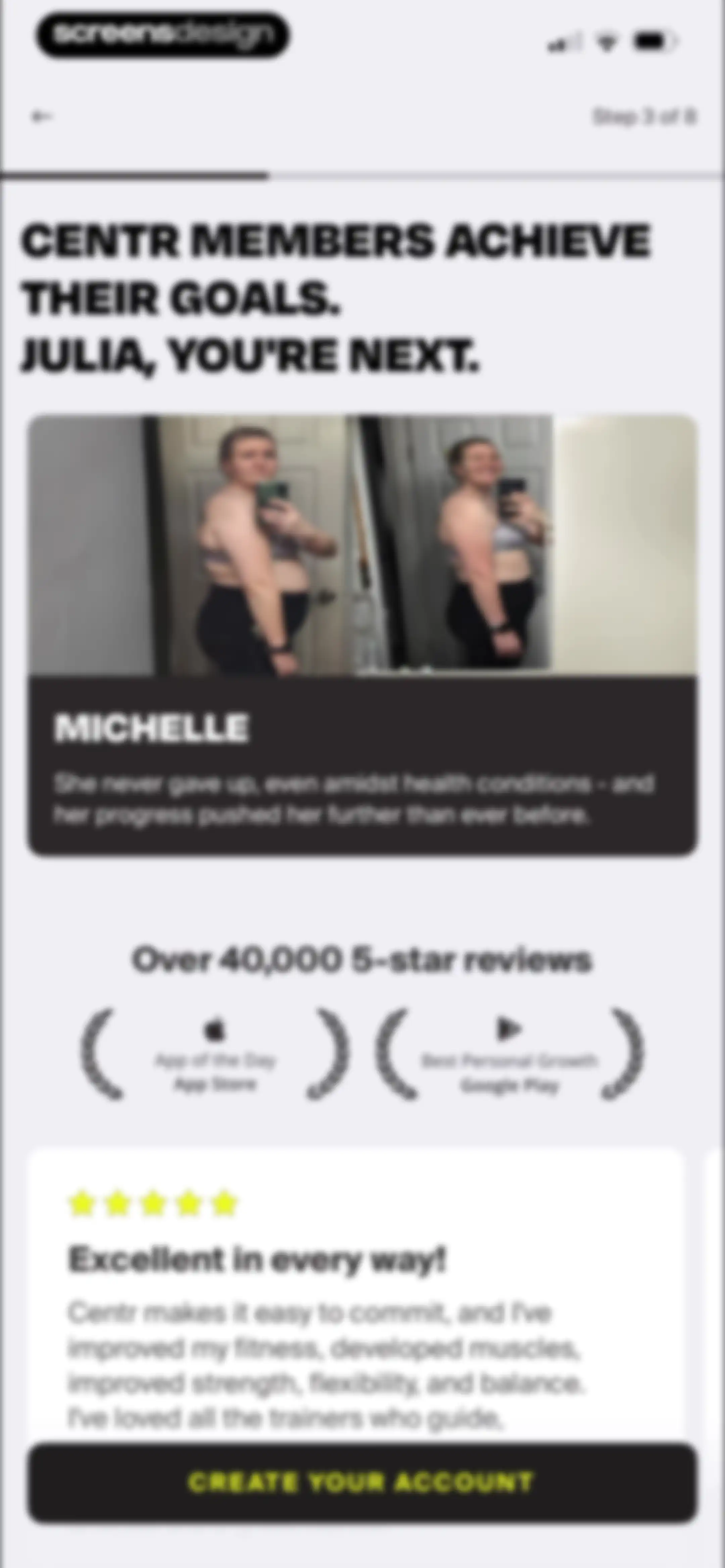 Centr: Strength & Fitness App screen 8