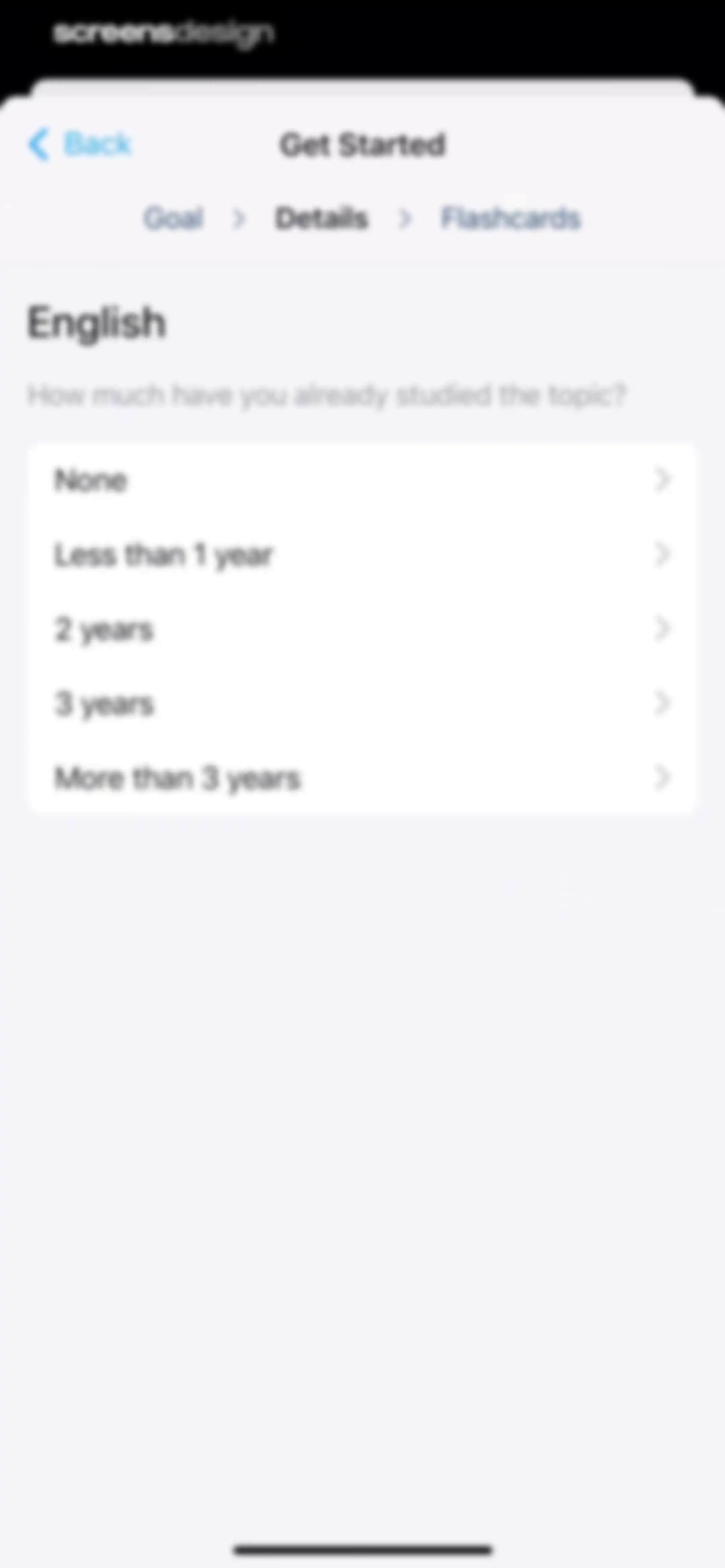 AlgoApp - Flashcards screen 6