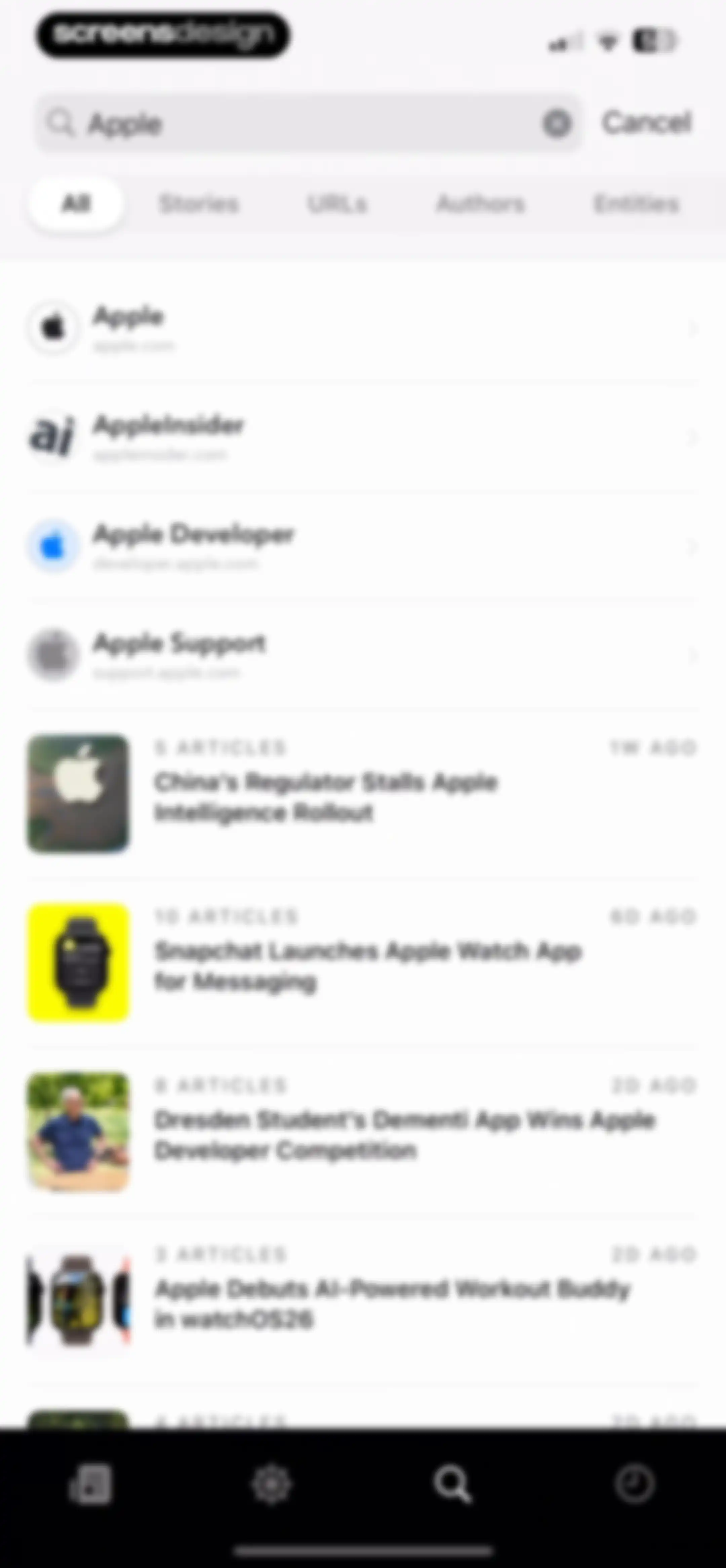 Particle: Personalized News screen 98