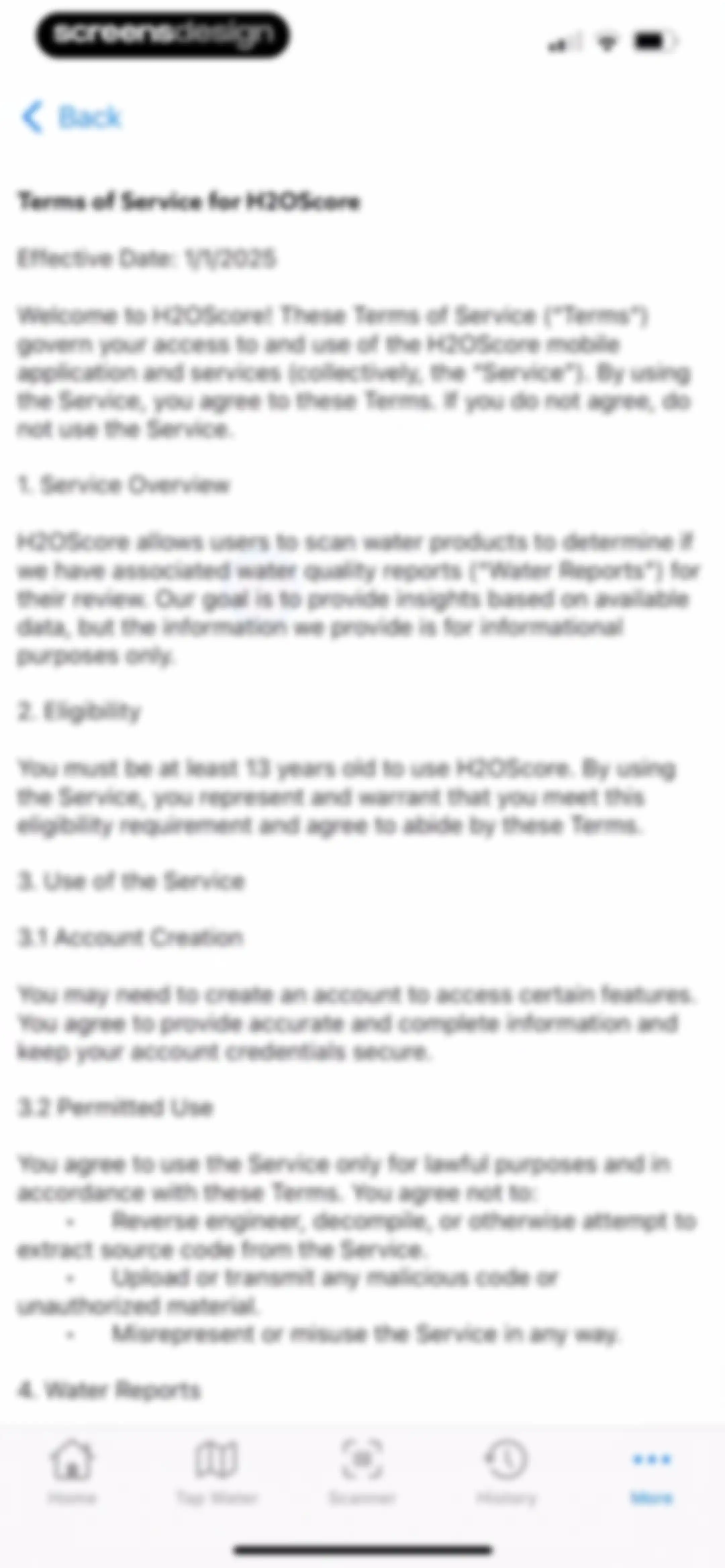 H20Score - Water Rankings screen 50
