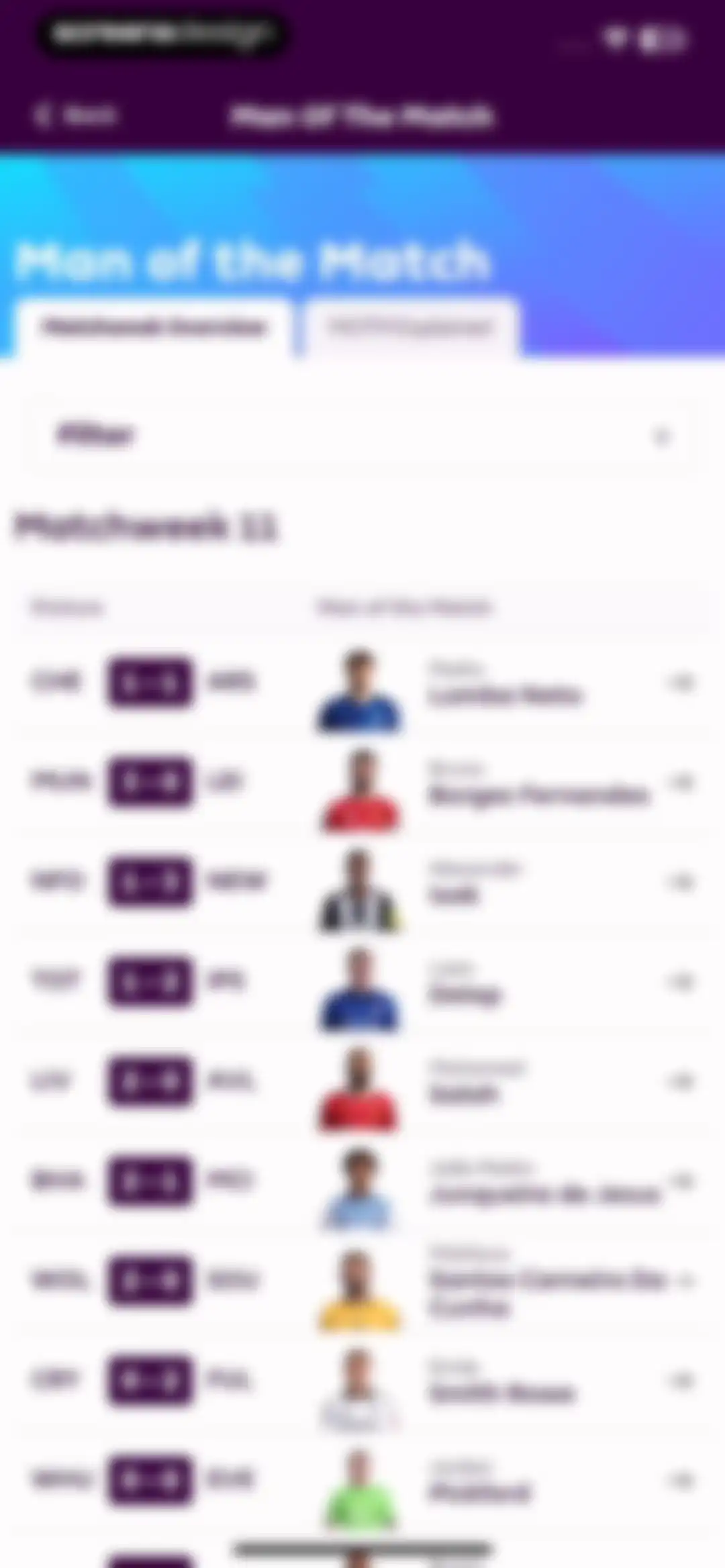 Premier League - Scores, News screen 104