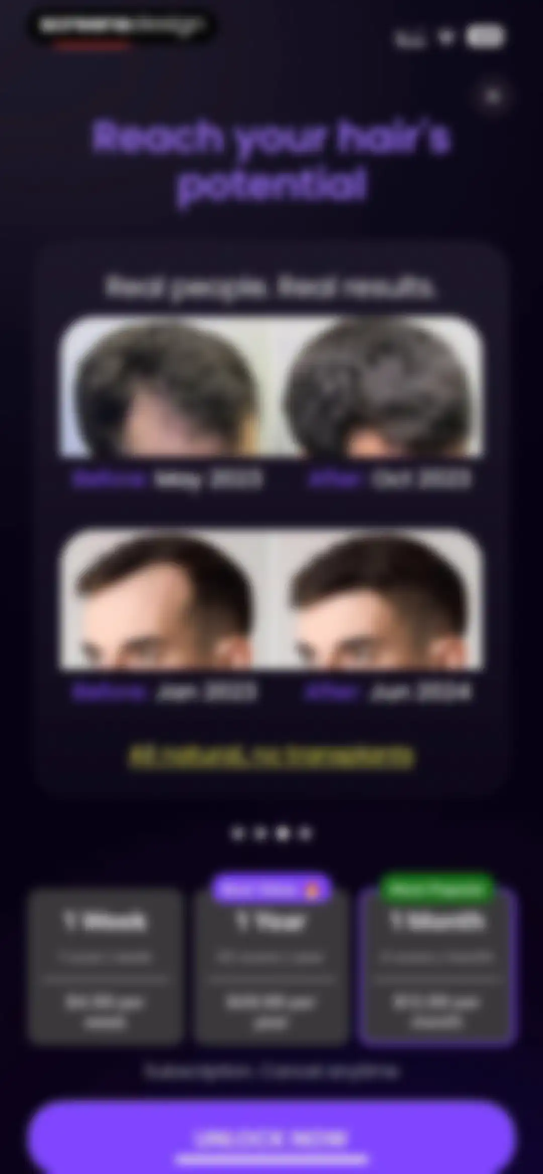 Hair Snap Health & Style Scan screen 39