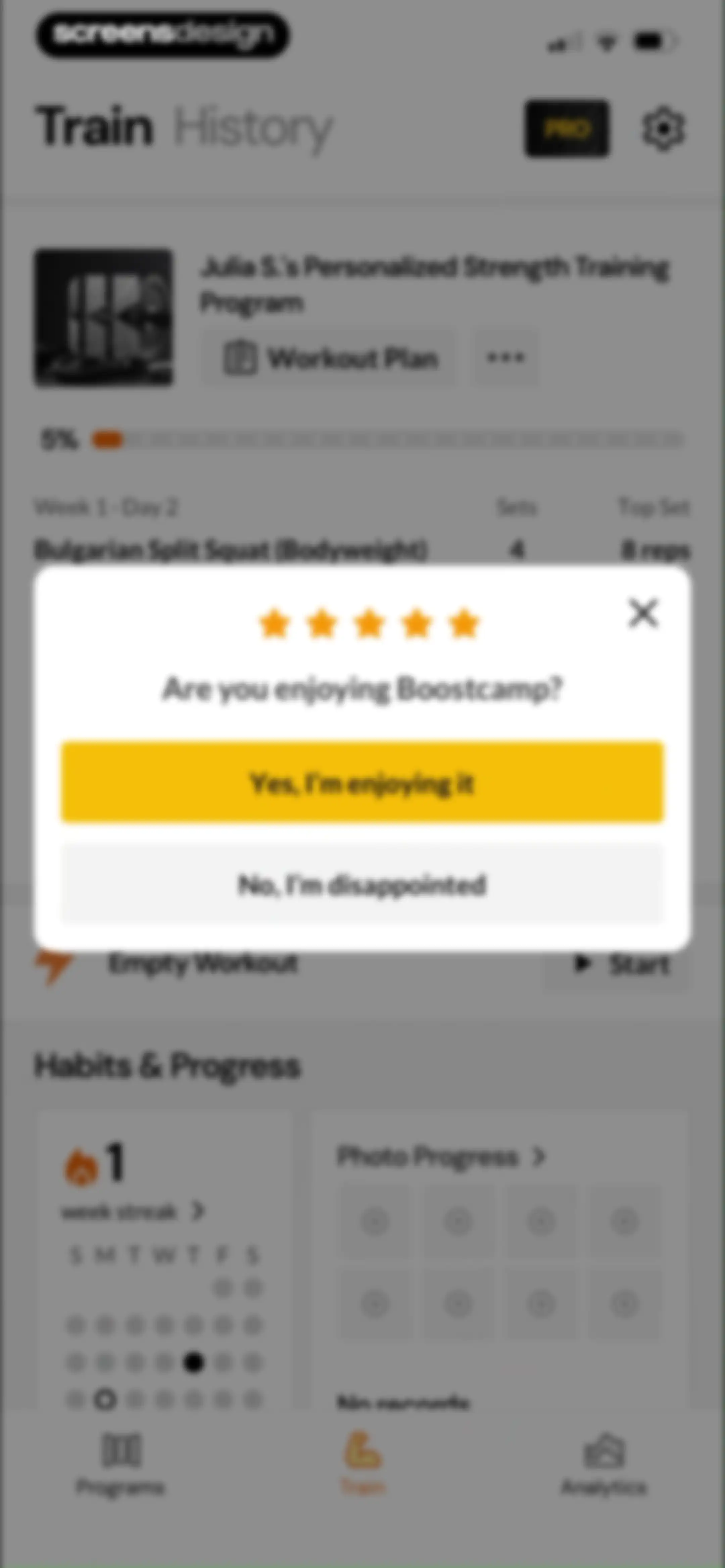 Boostcamp: Workout Programs screen 85