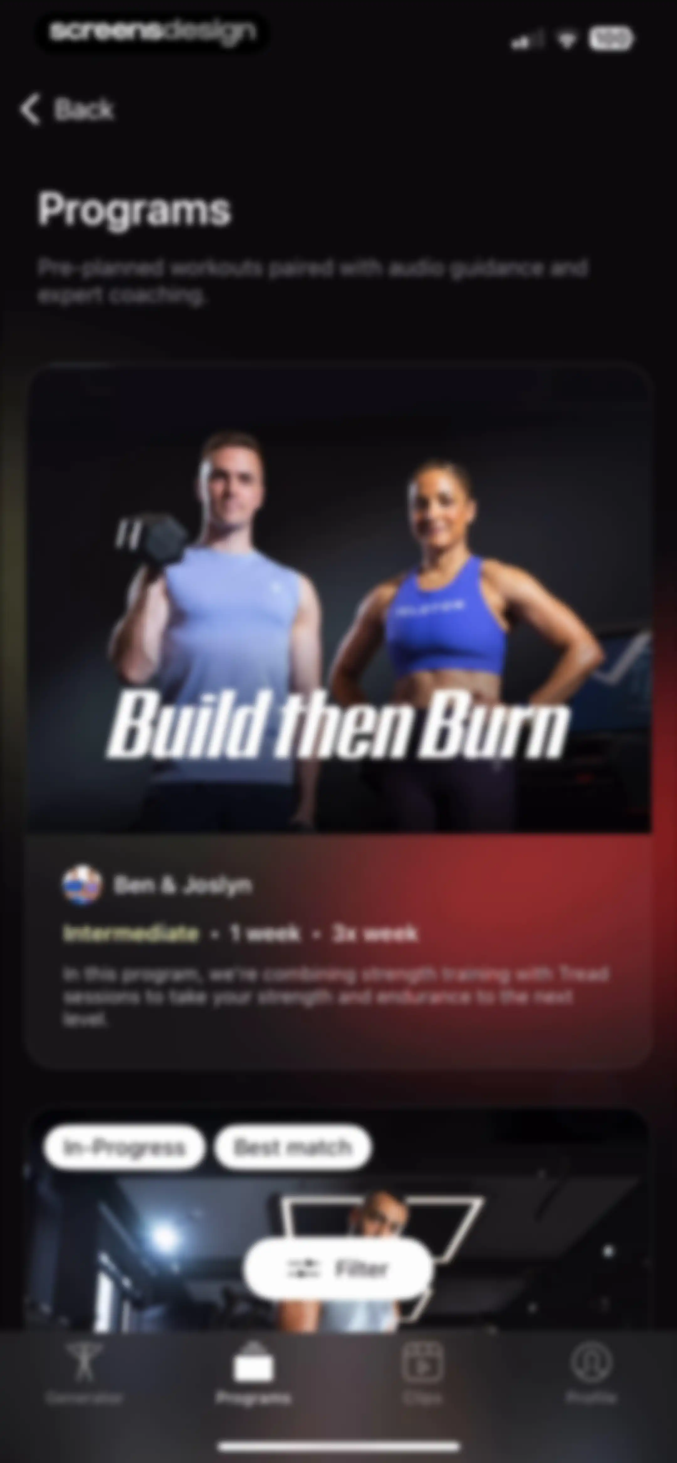 Peloton Strength+ screen 83