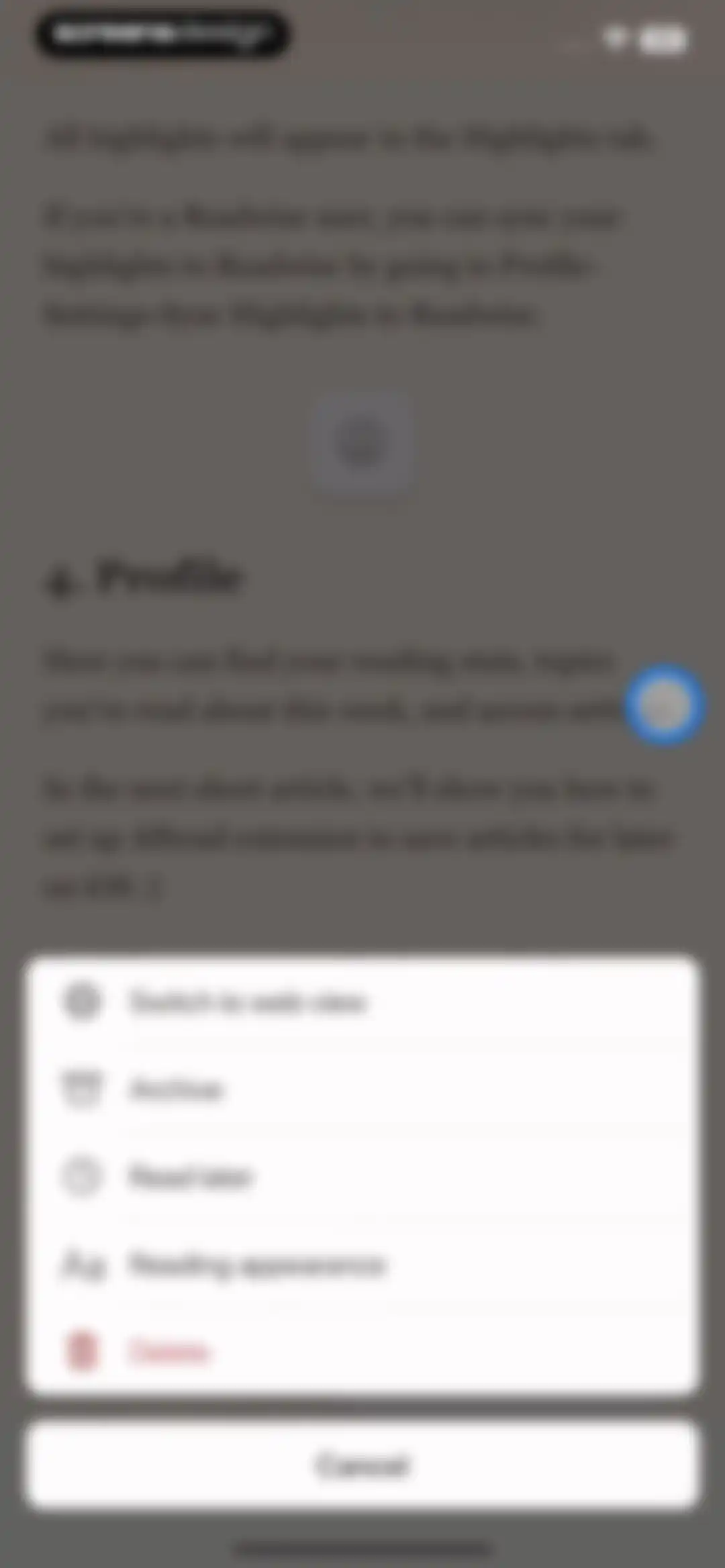 Alfread: grow reading habit screen 18