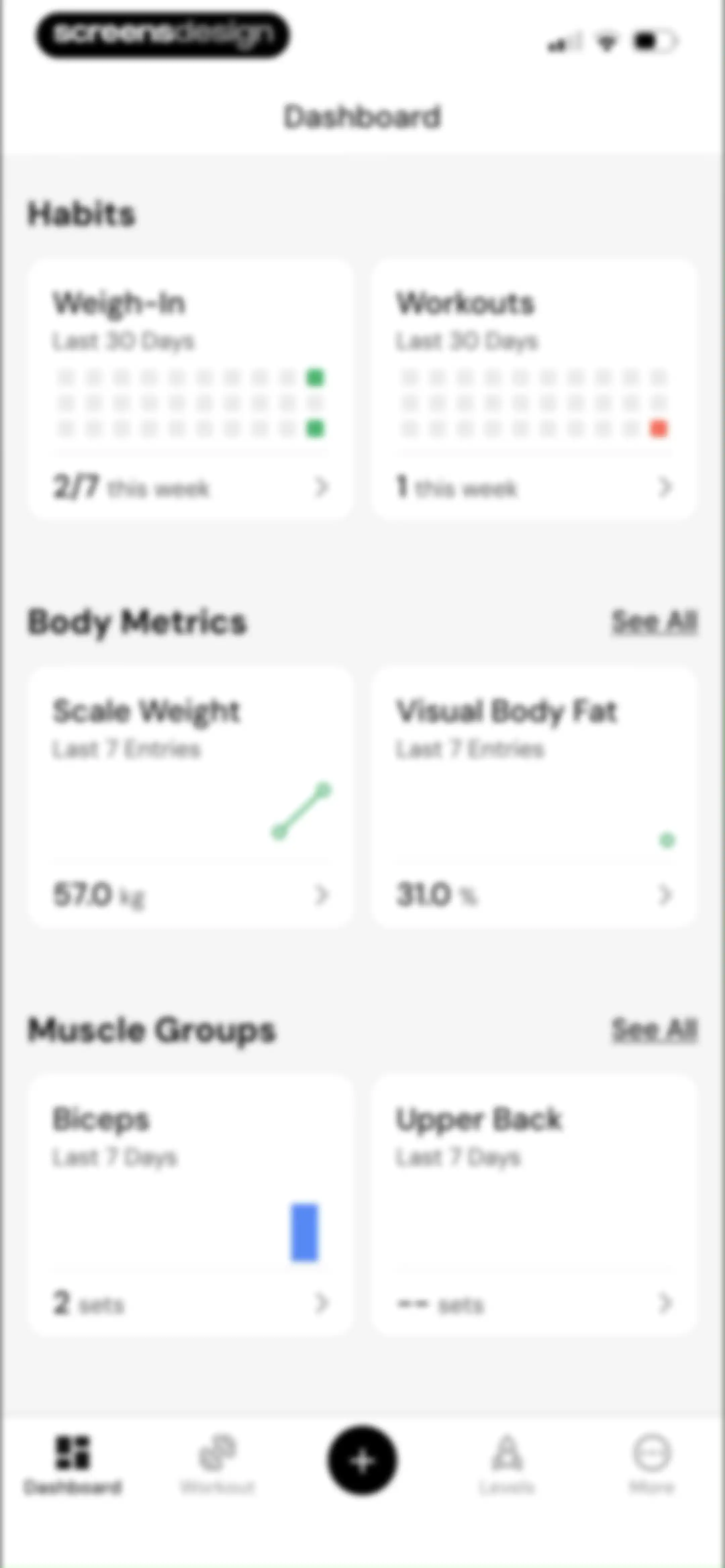 MacroFactor Workouts - Tracker screen 127