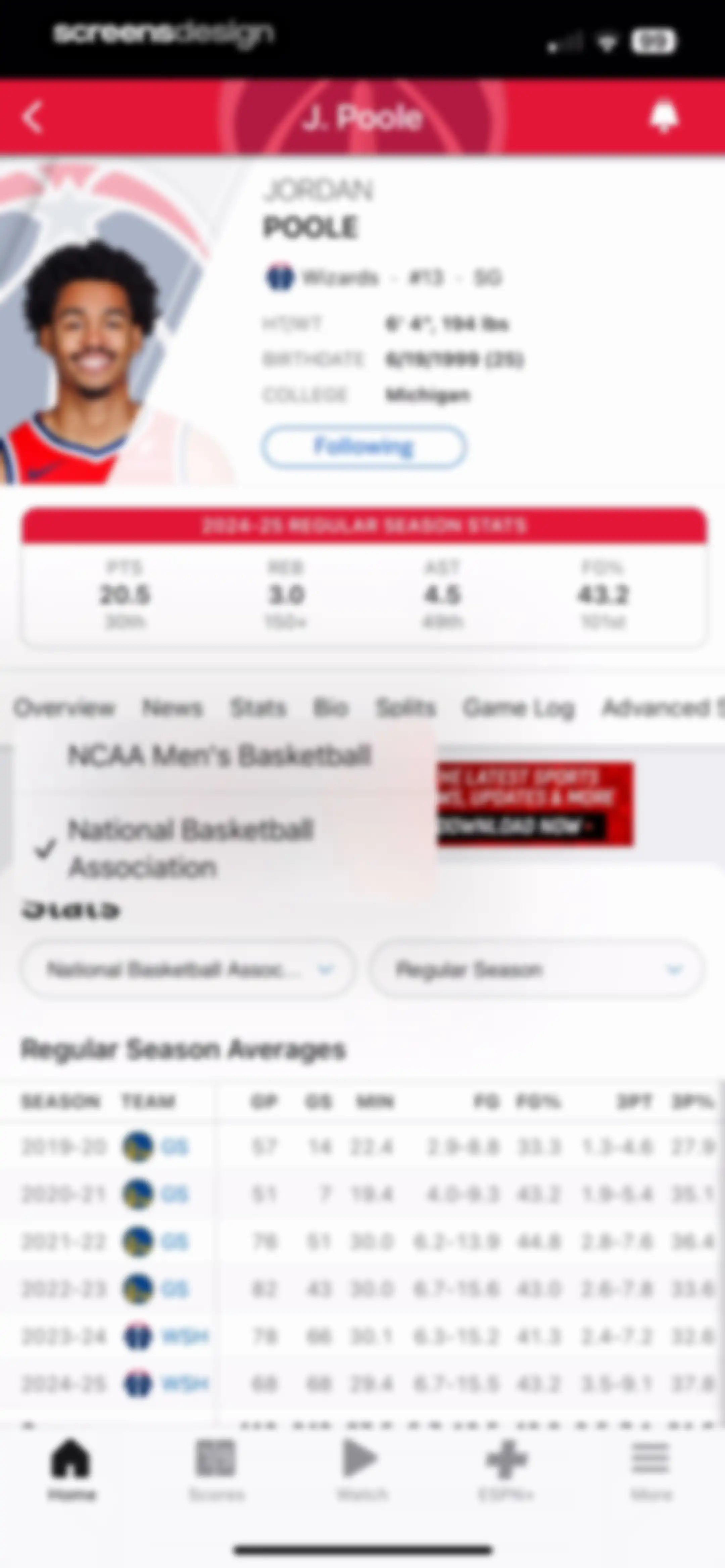 ESPN: Live Sports & Scores screen 21