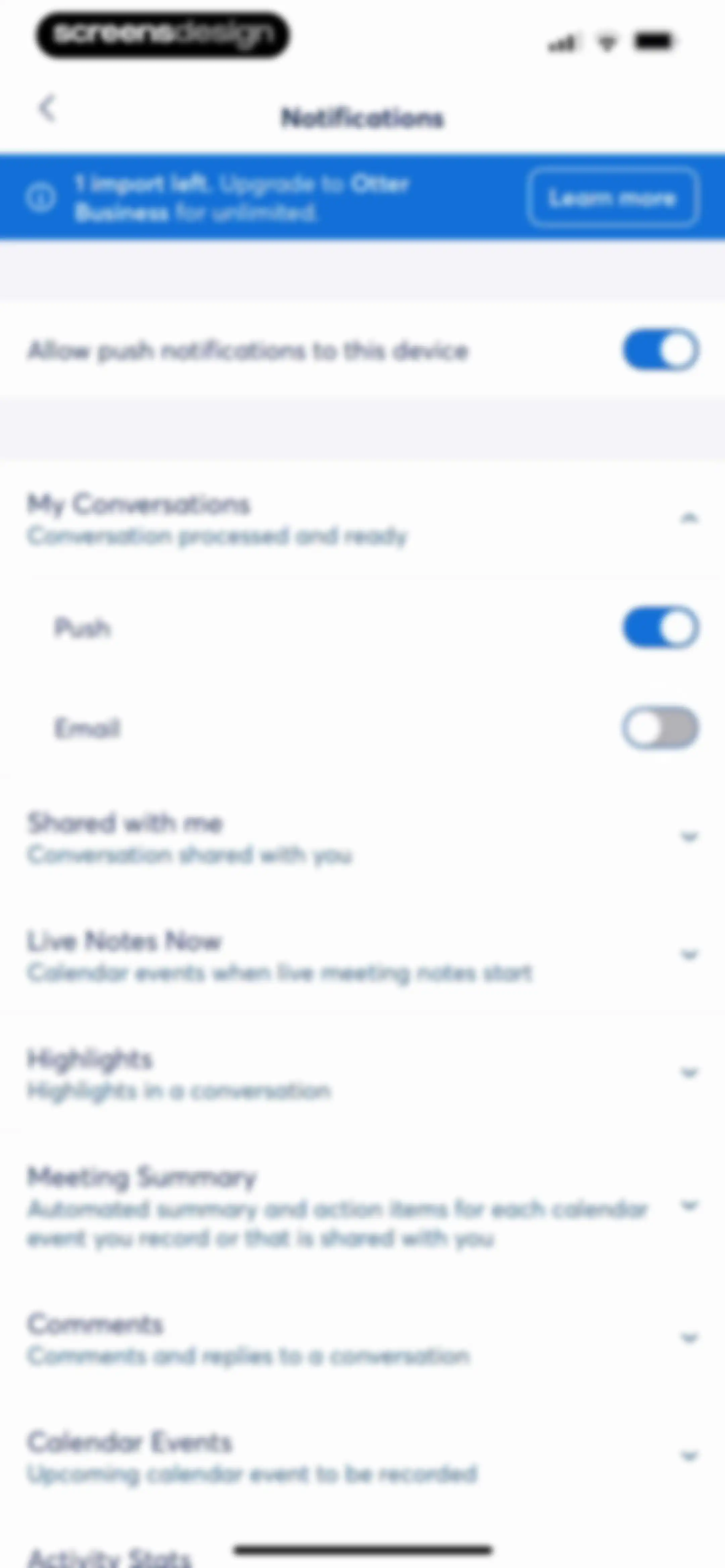Otter Transcribe Voice Notes screen 129