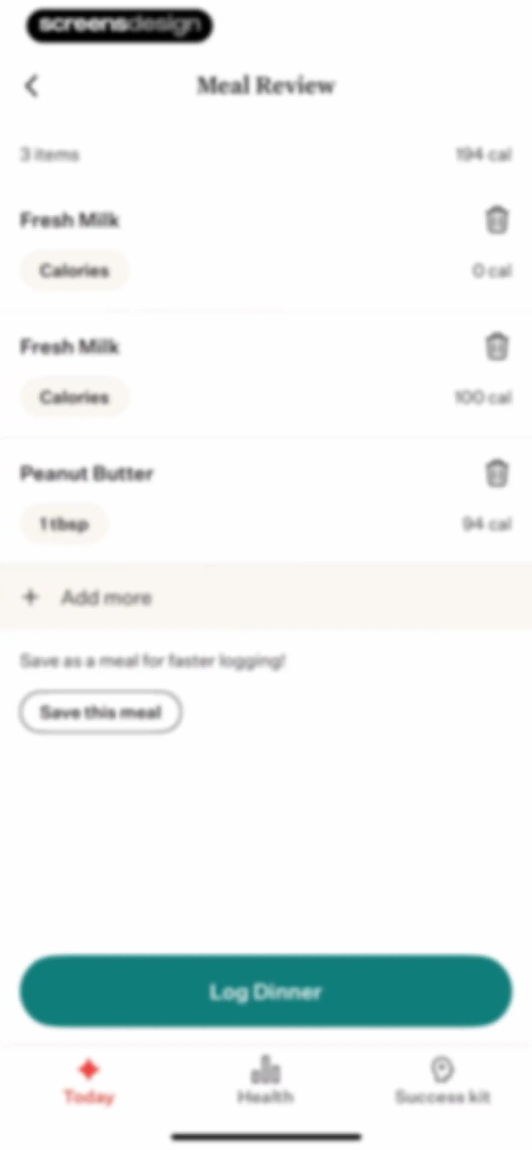 Noom Weight Loss, Food Tracker screen 211