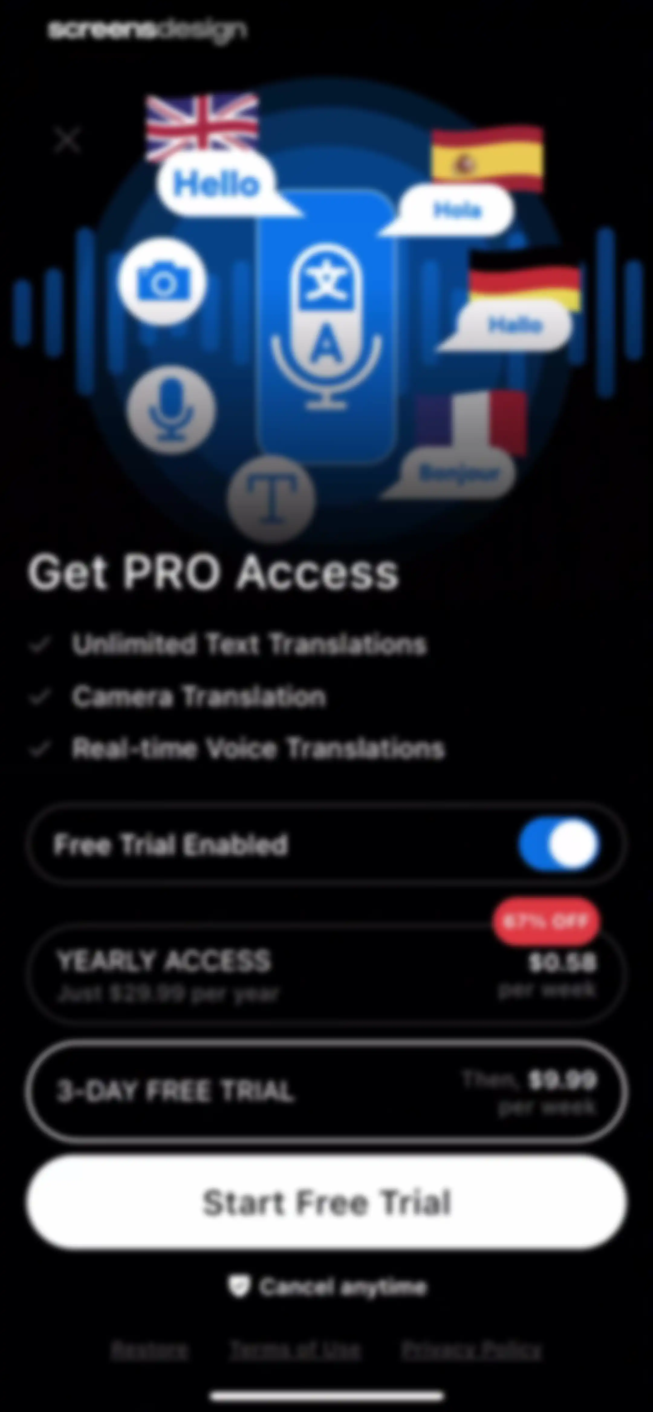 Translate AI - Live Translate screen 9