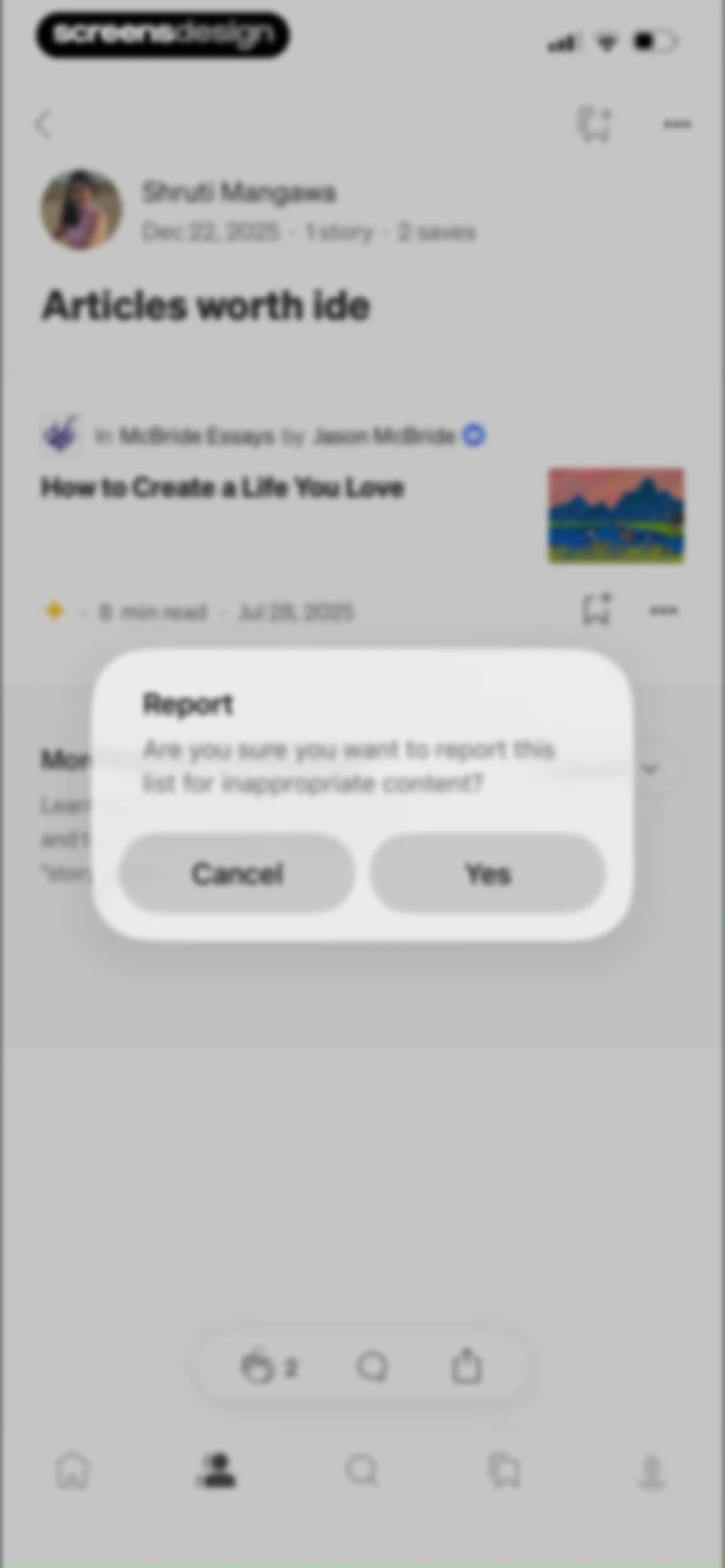 Medium: Read & Write Stories screen 69