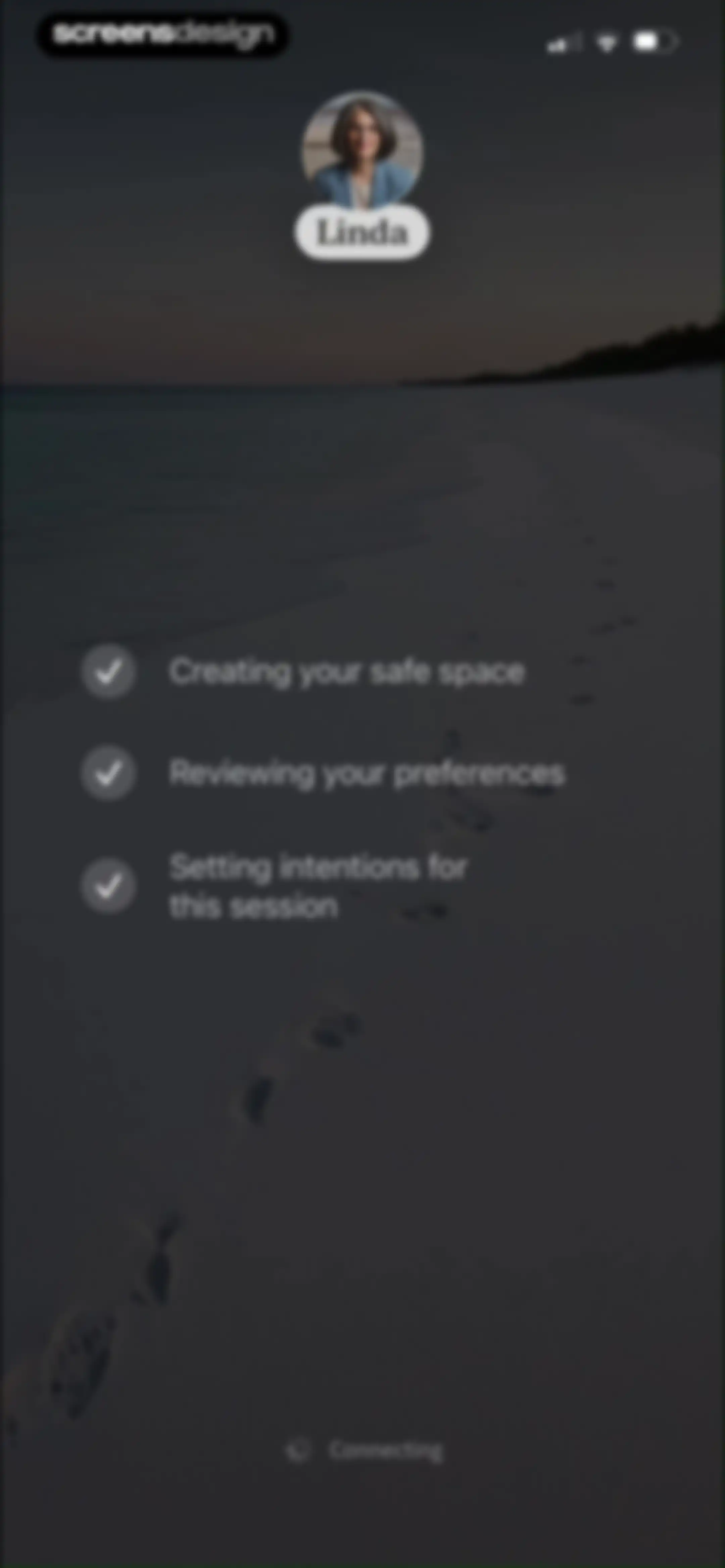Sonia: AI for Mental Health screen 65