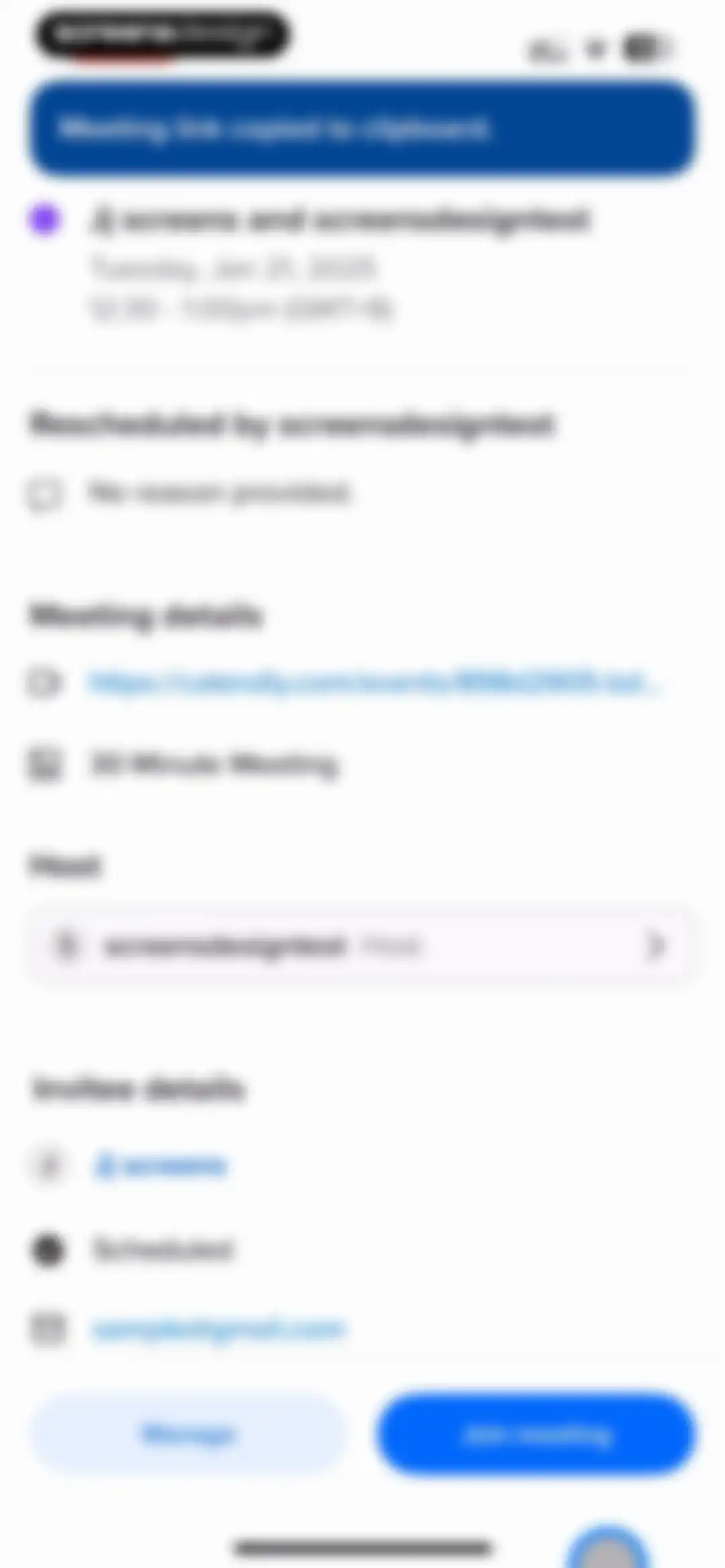 Calendly Mobile screen 81
