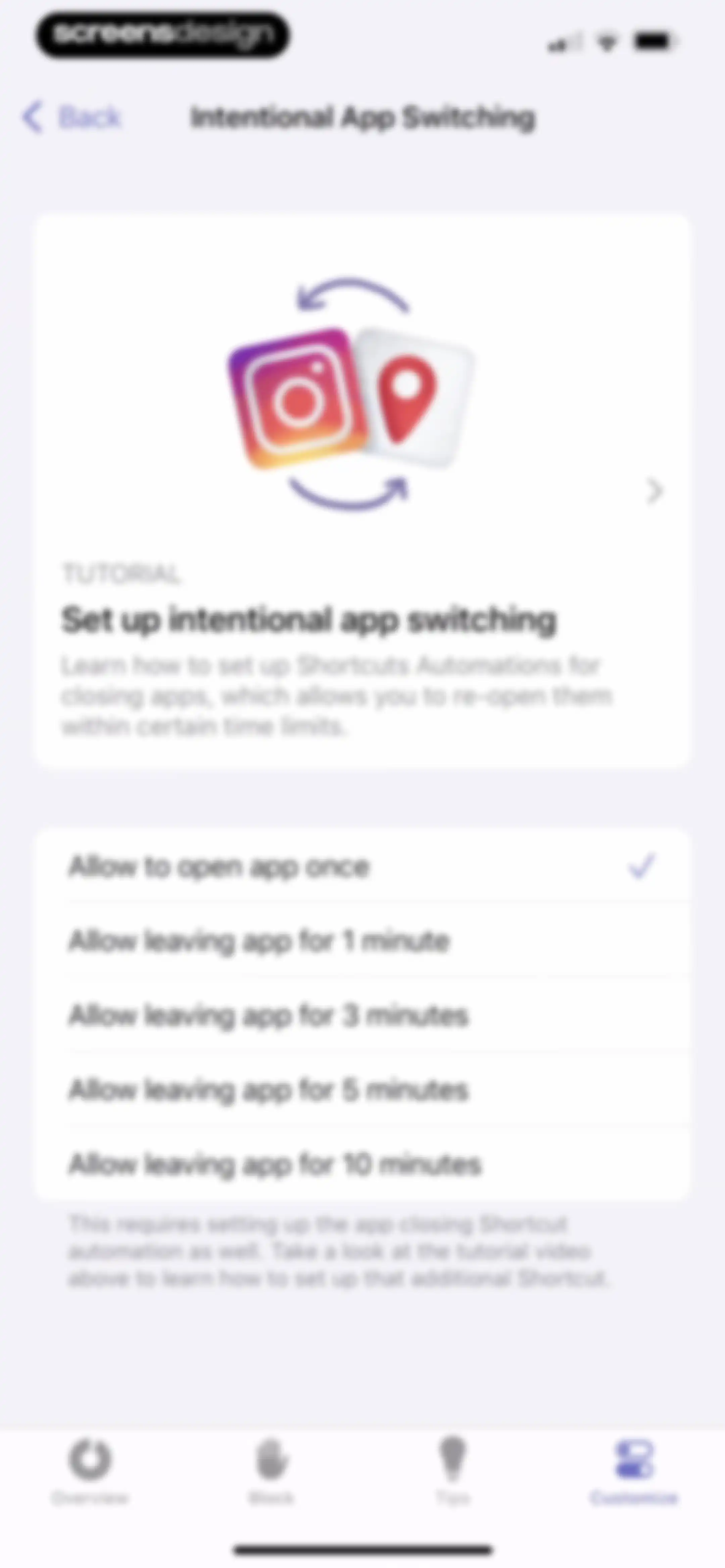 one sec | screen time + focus screen 89