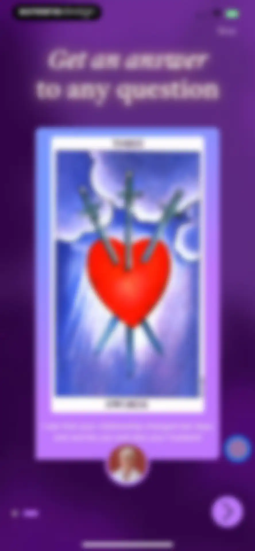 AdAstra Psychic. Tarot Reading screen 2
