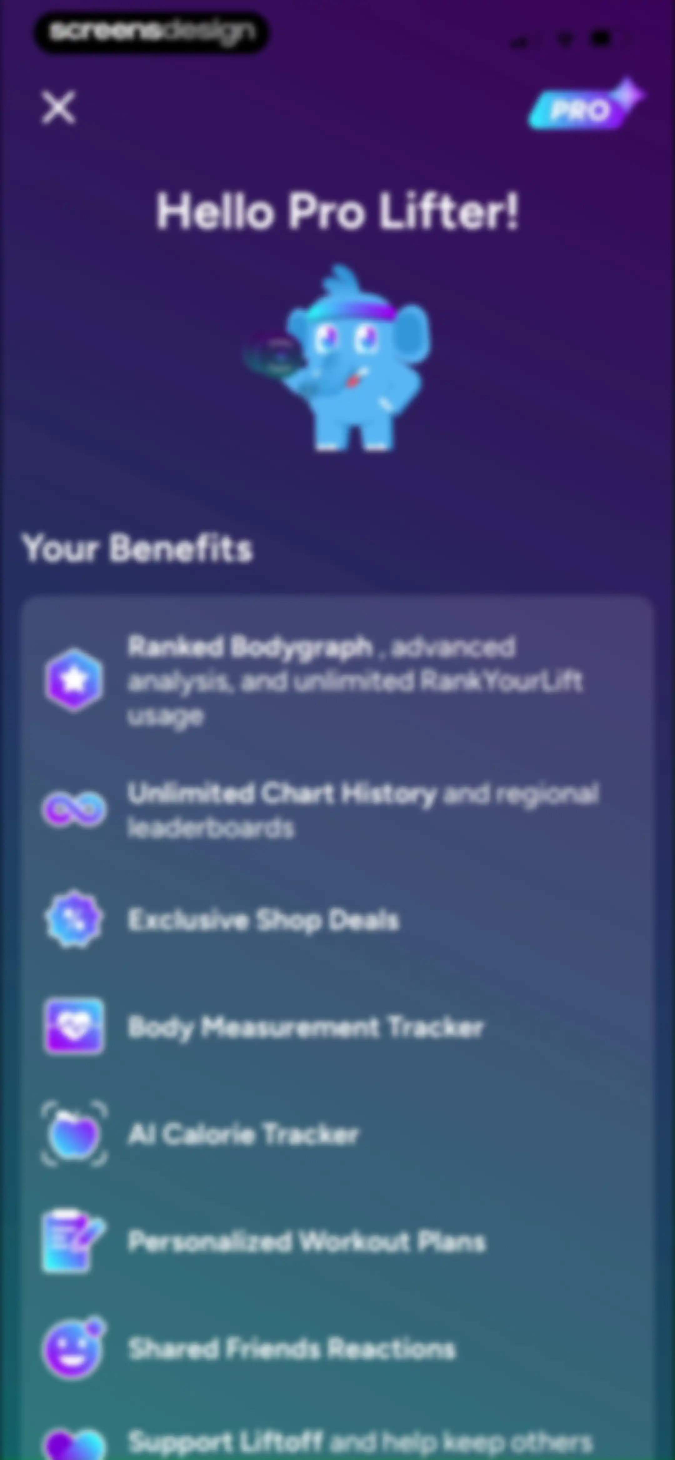 Liftoff - Ranked Gym Workouts screen 298