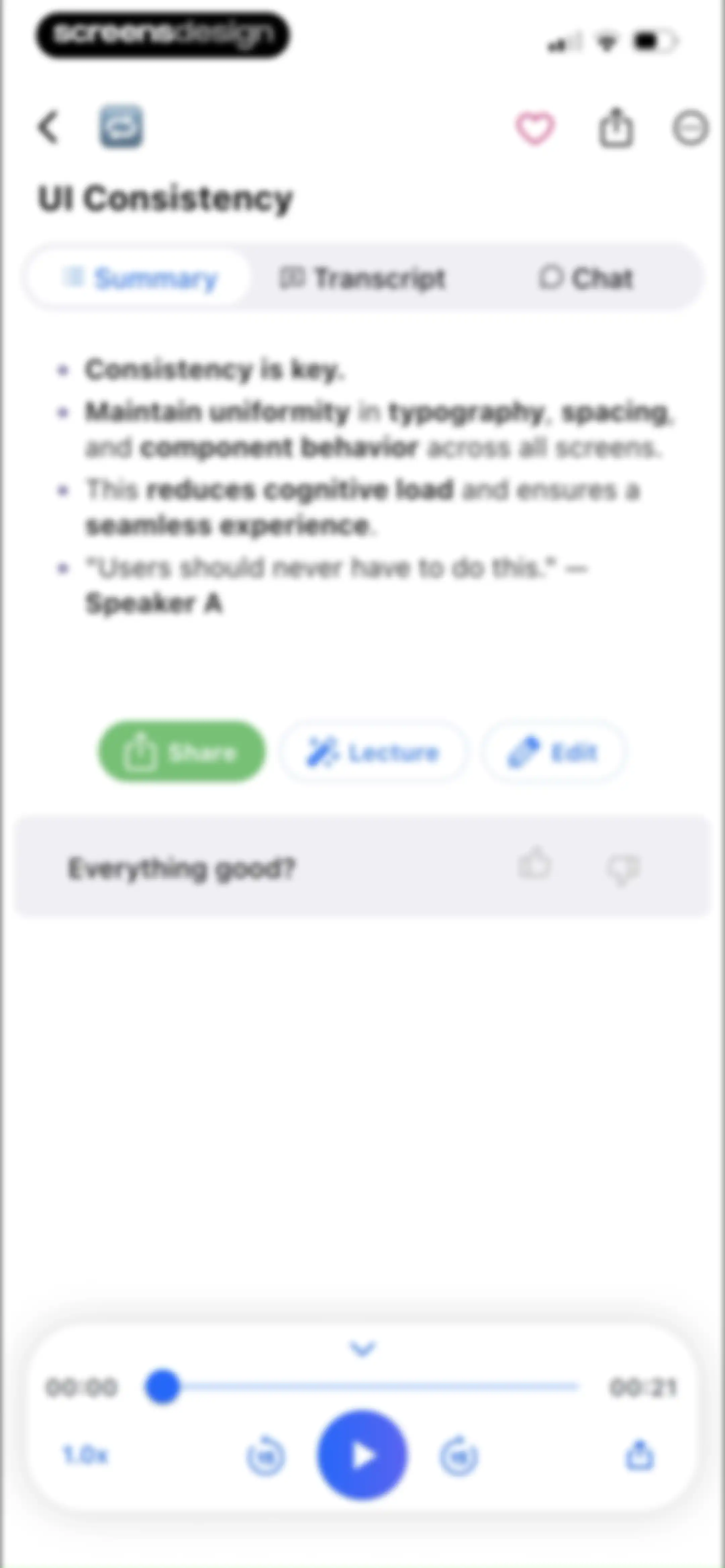Summary - AI Note Taker screen 44