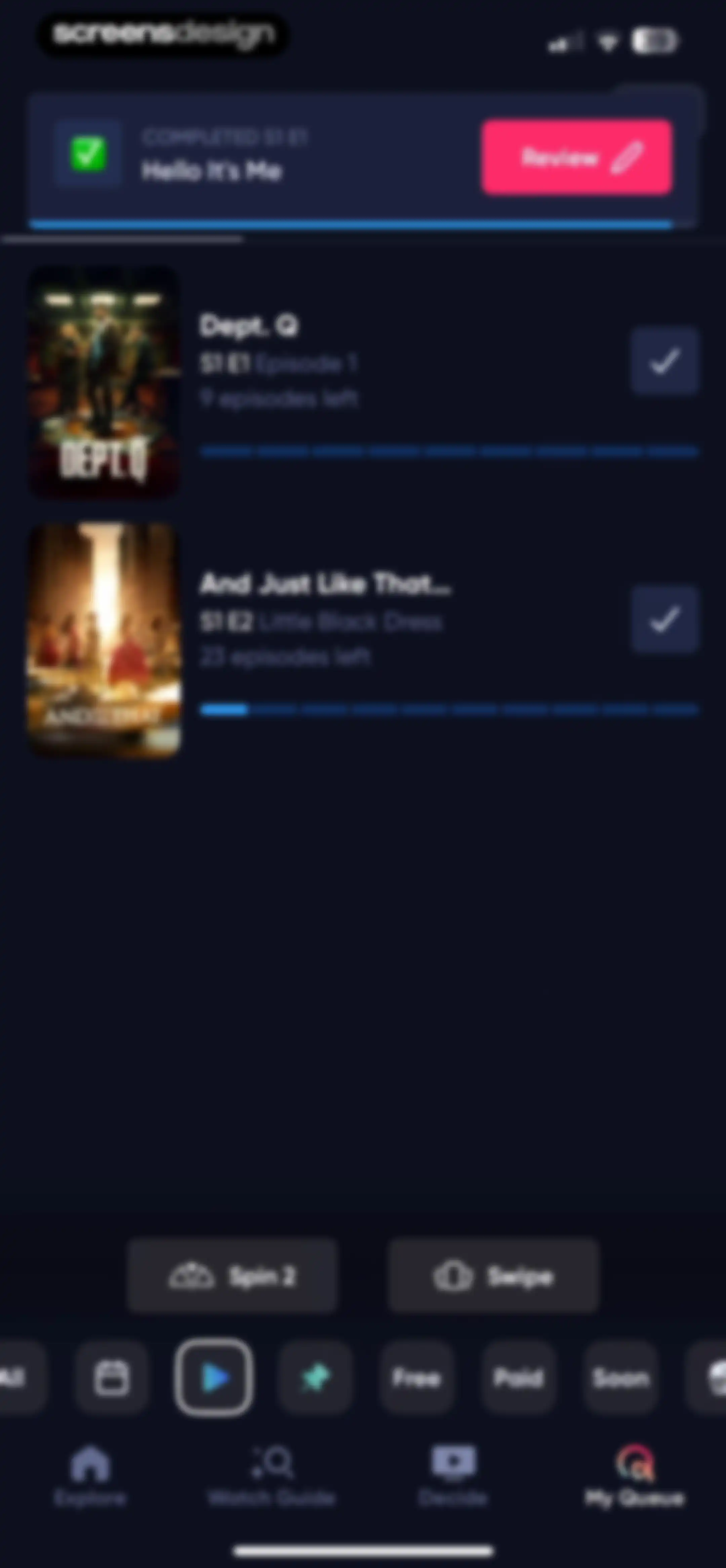 Queue - Find Movies & Shows screen 153