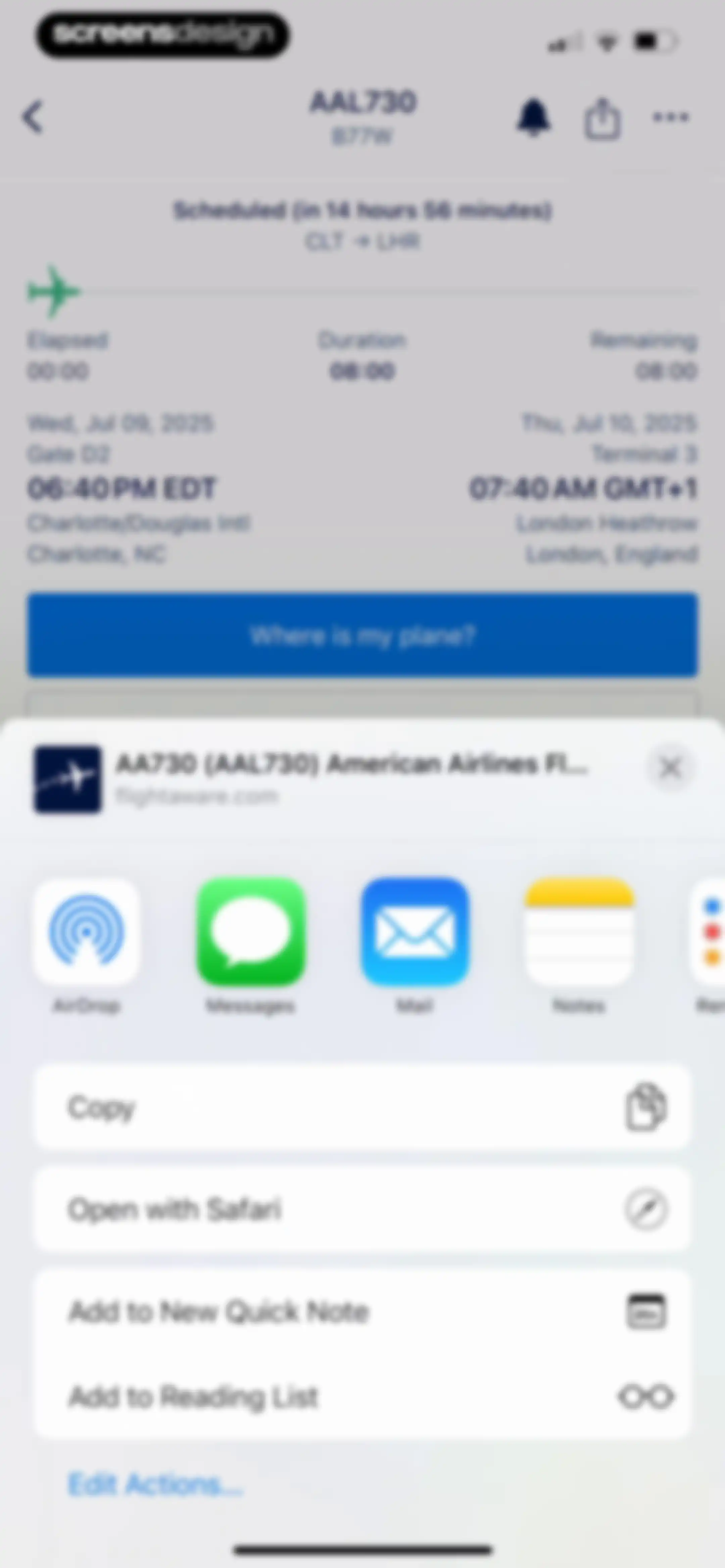 FlightAware Flight Tracker screen 39