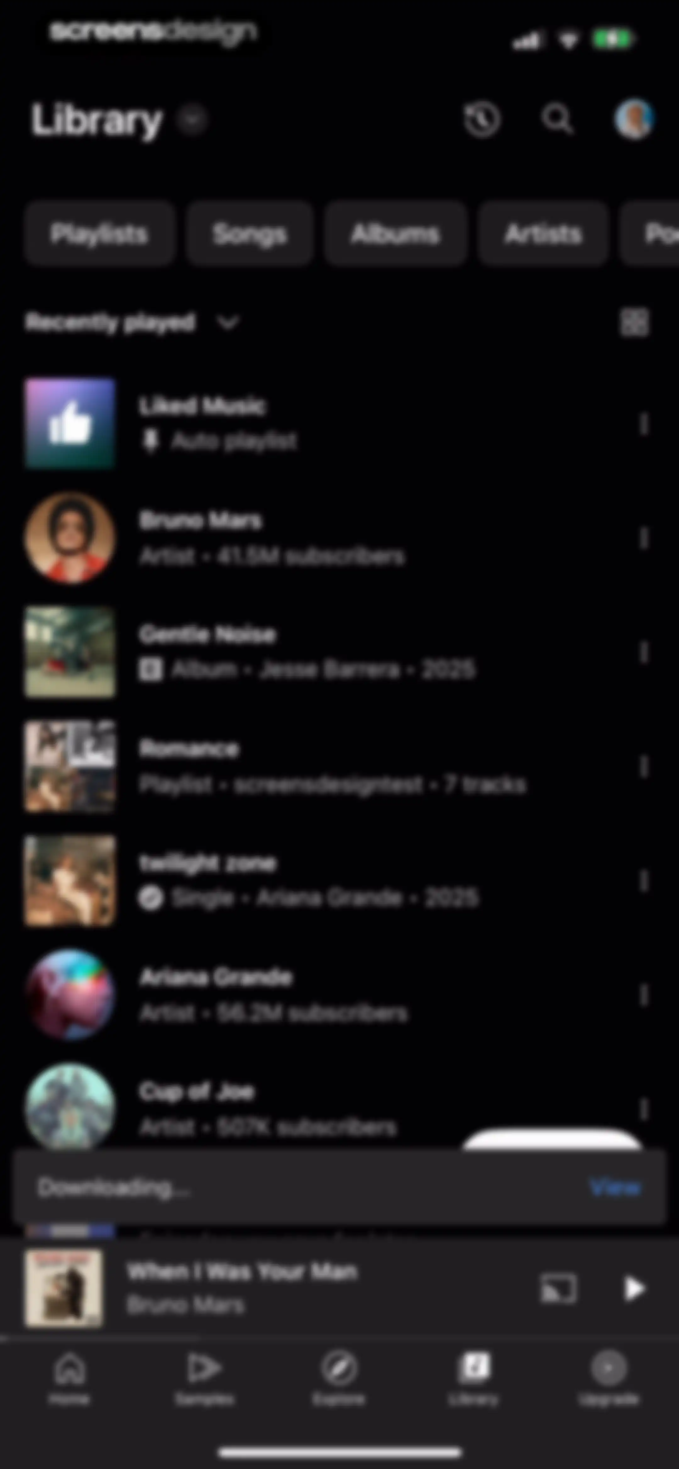 YouTube Music screen 164