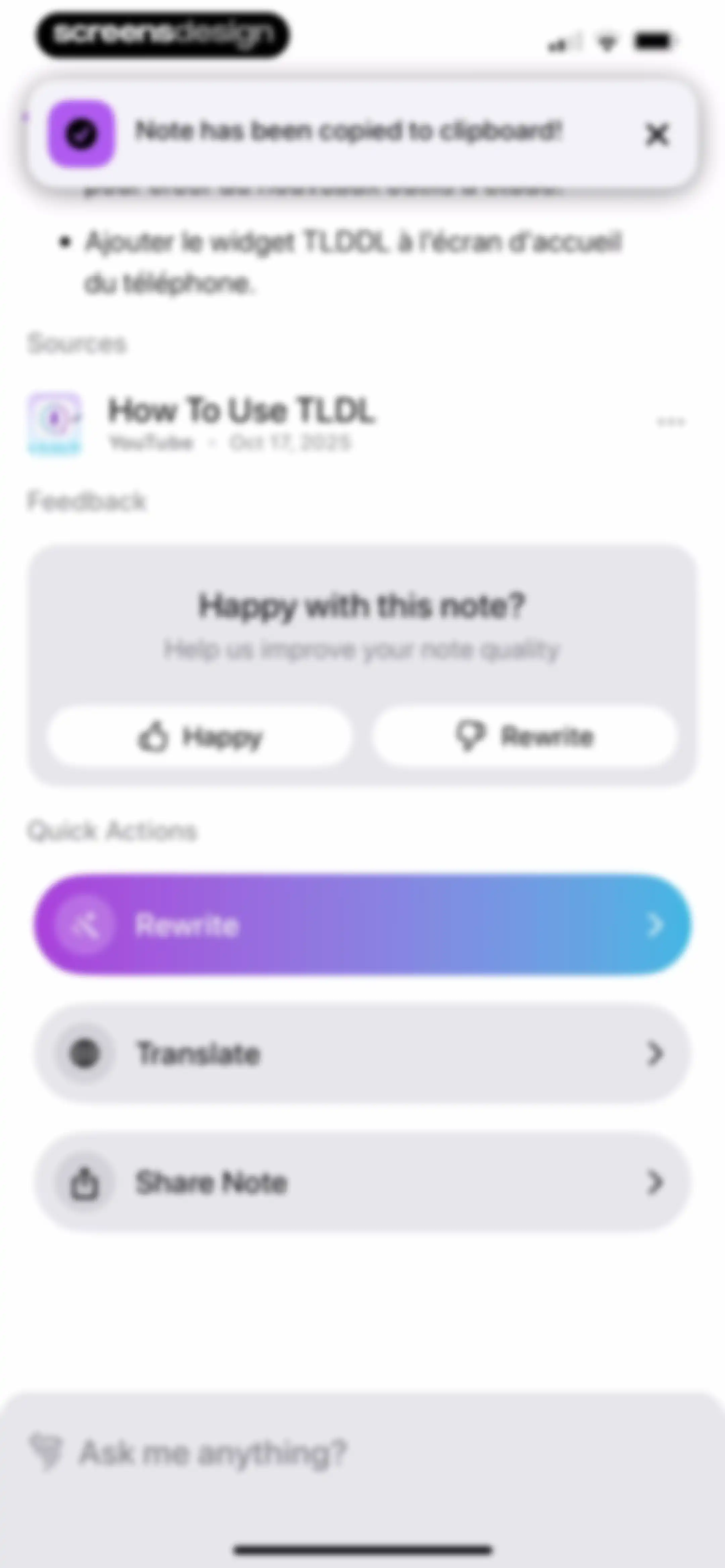 TLDL: AI Lecture Note Taker screen 92